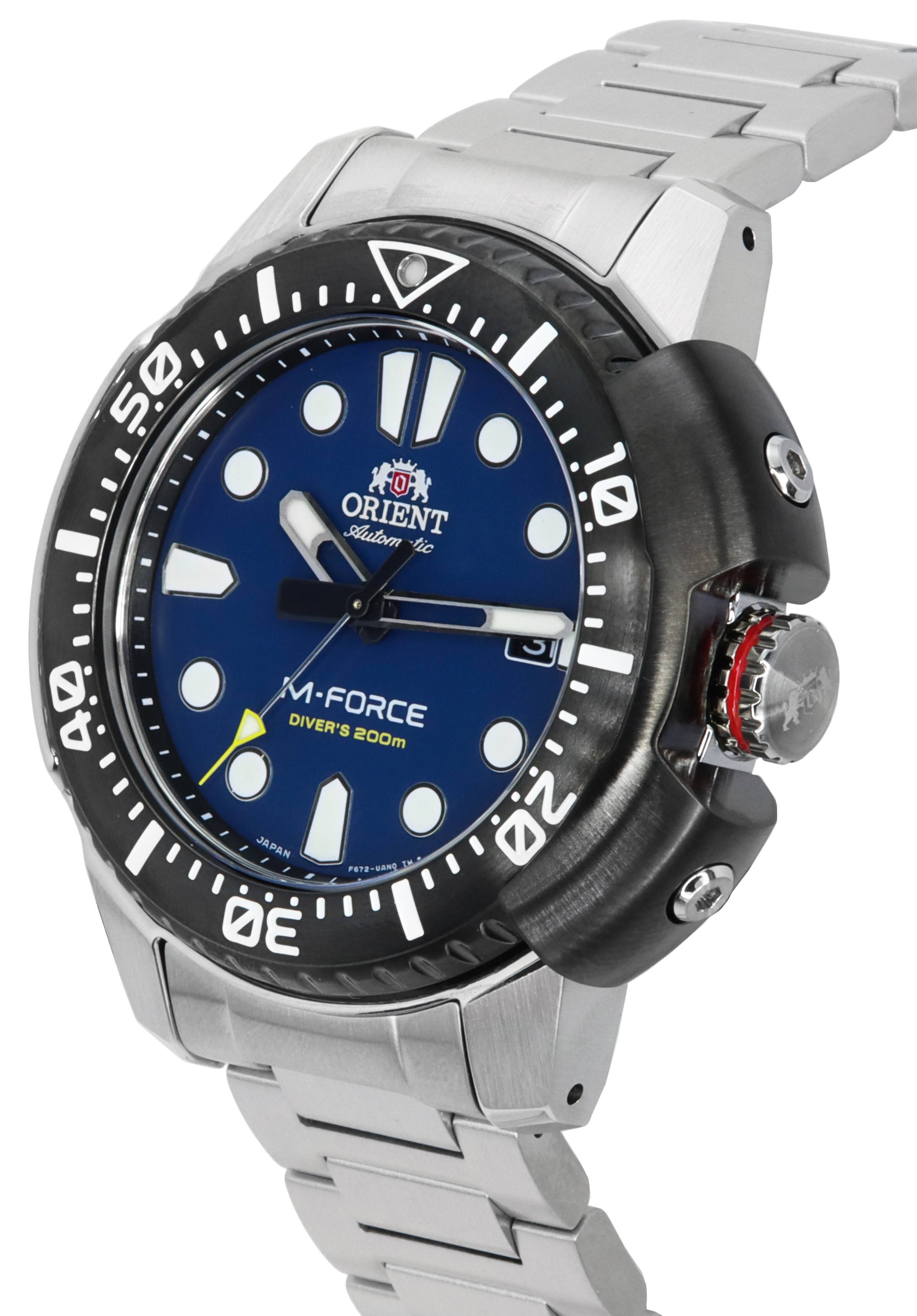 Orient M - Force AC0L Sports Stainless Steel Blue Dial Automatic Diver's RA - AC0L07L00B 200M Men's Watch - Prestige Stones
