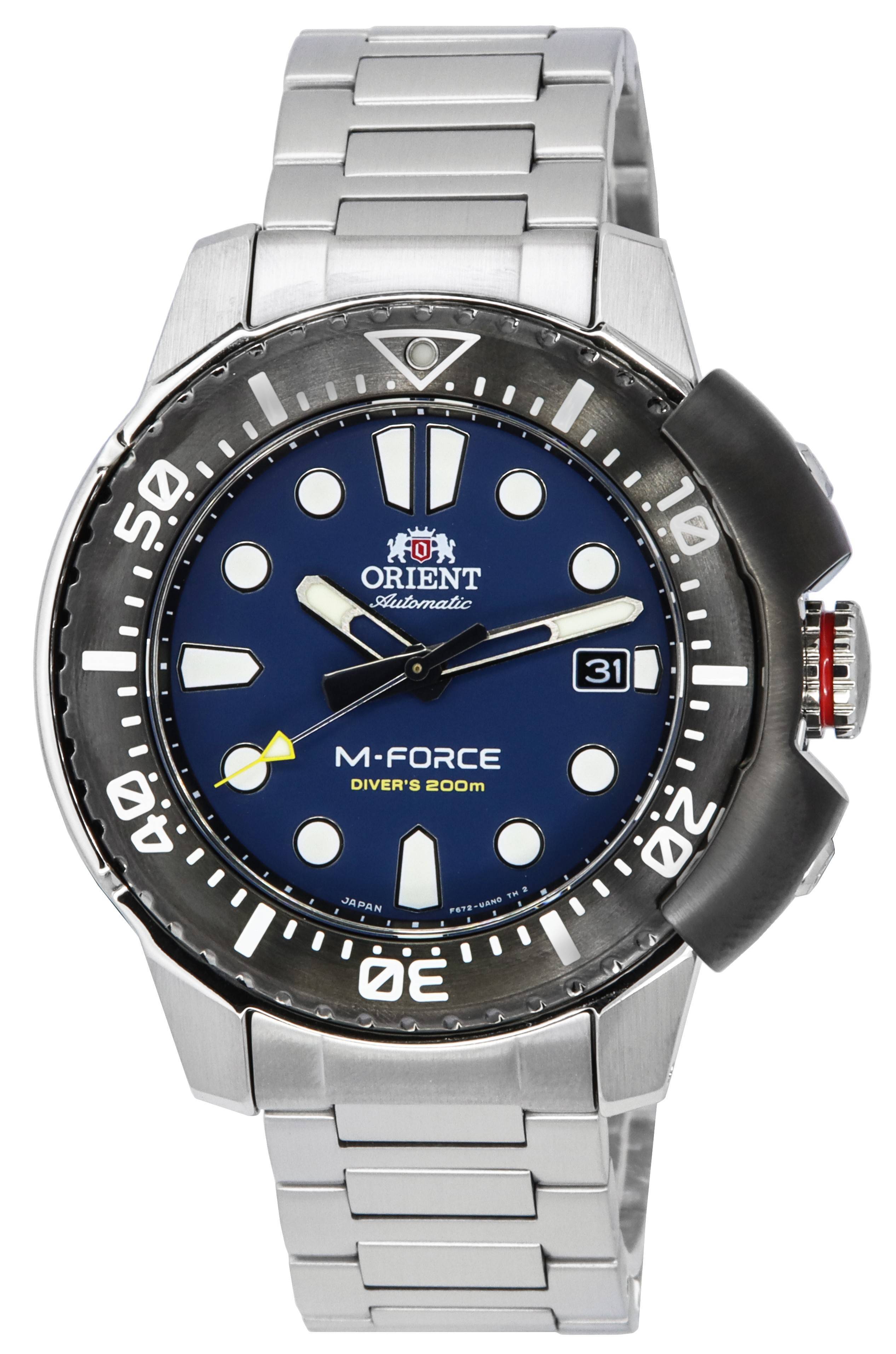 Orient M - Force AC0L Sports Stainless Steel Blue Dial Automatic Diver's RA - AC0L07L00B 200M Men's Watch - Prestige Stones
