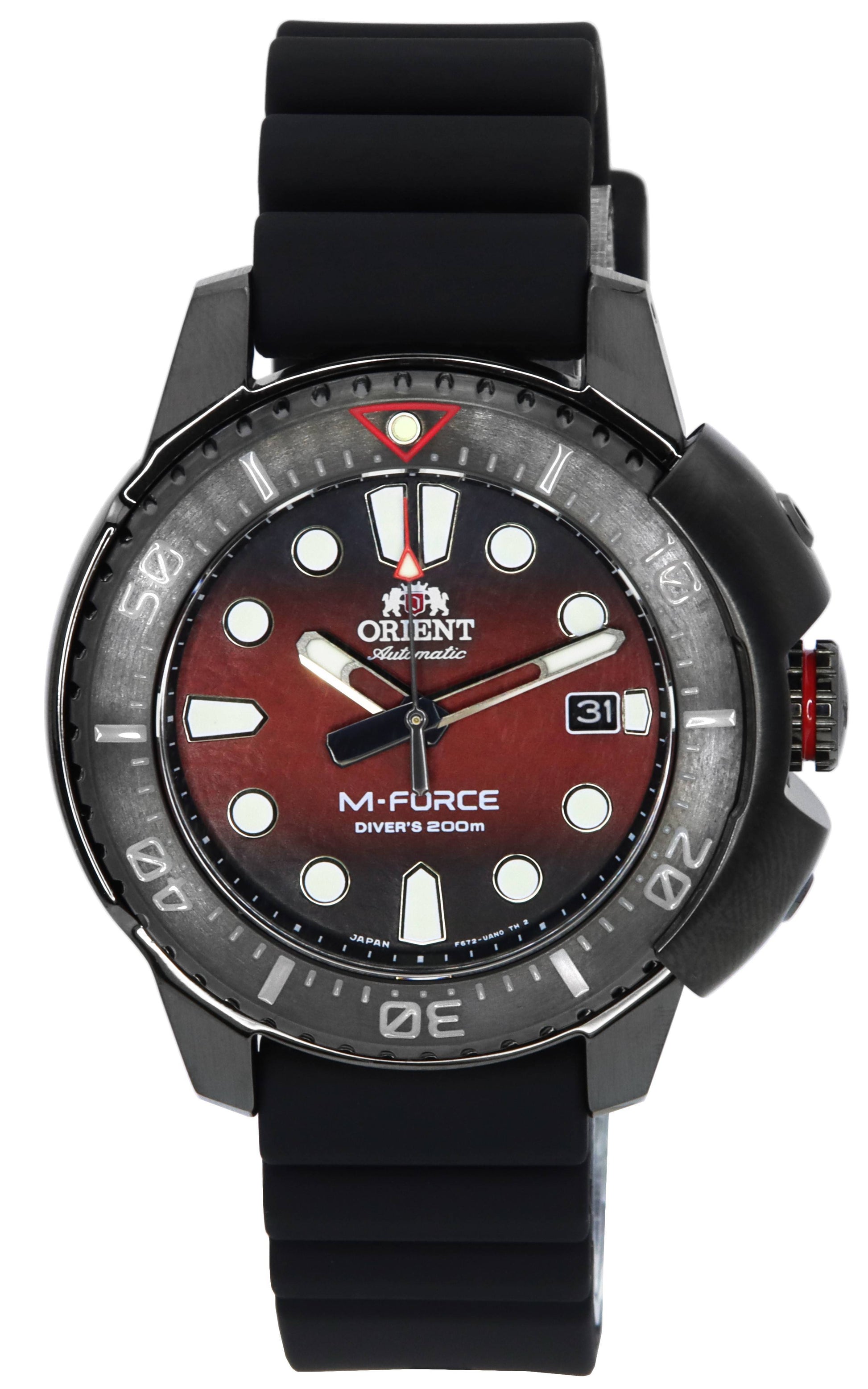 Orient M - Force Limited Edition Red Dial Automatic Diver's RA - AC0L09R00B 200M Men's Watch - Prestige Stones