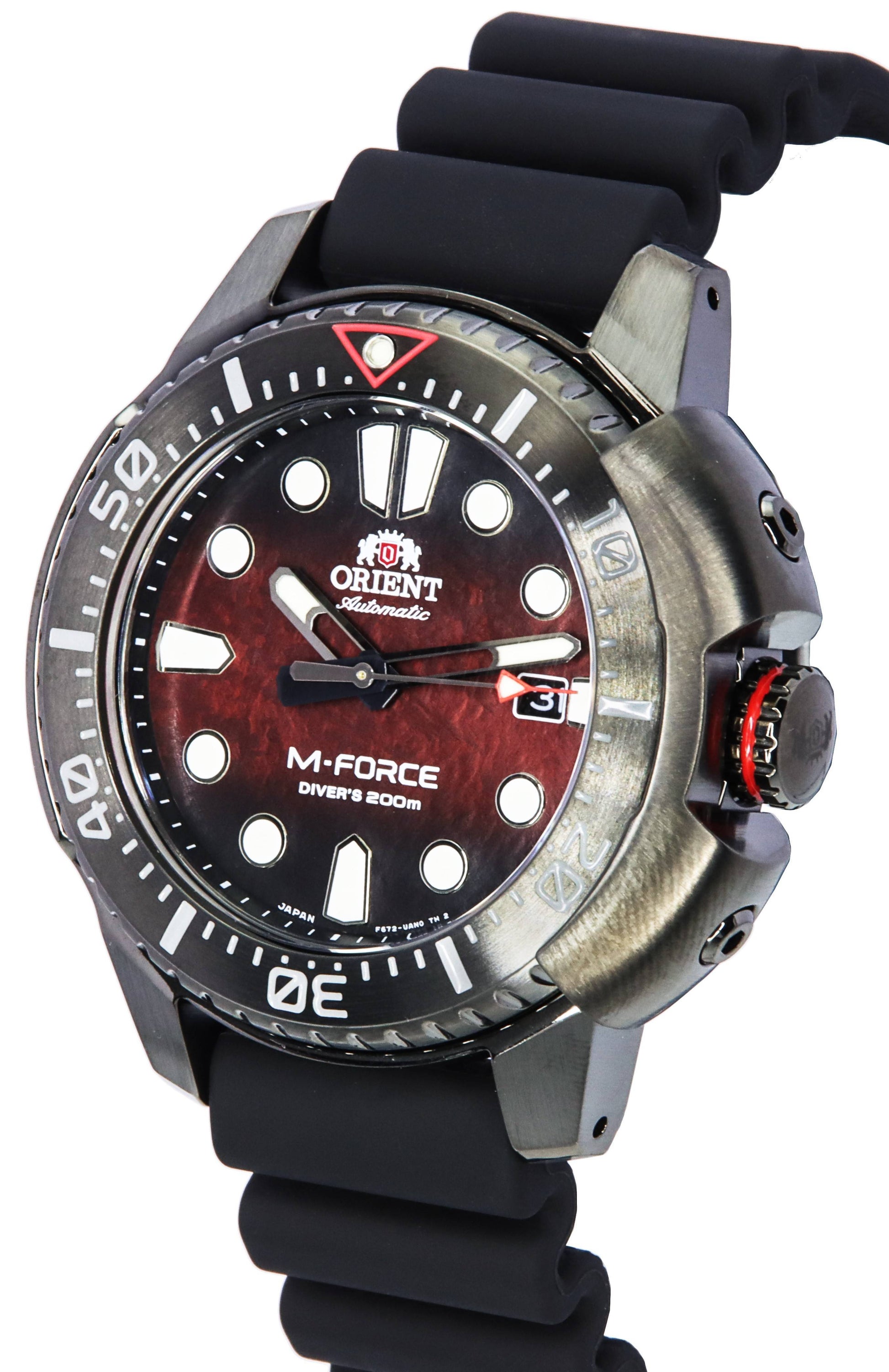 Orient M - Force Limited Edition Red Dial Automatic Diver's RA - AC0L09R00B 200M Men's Watch - Prestige Stones