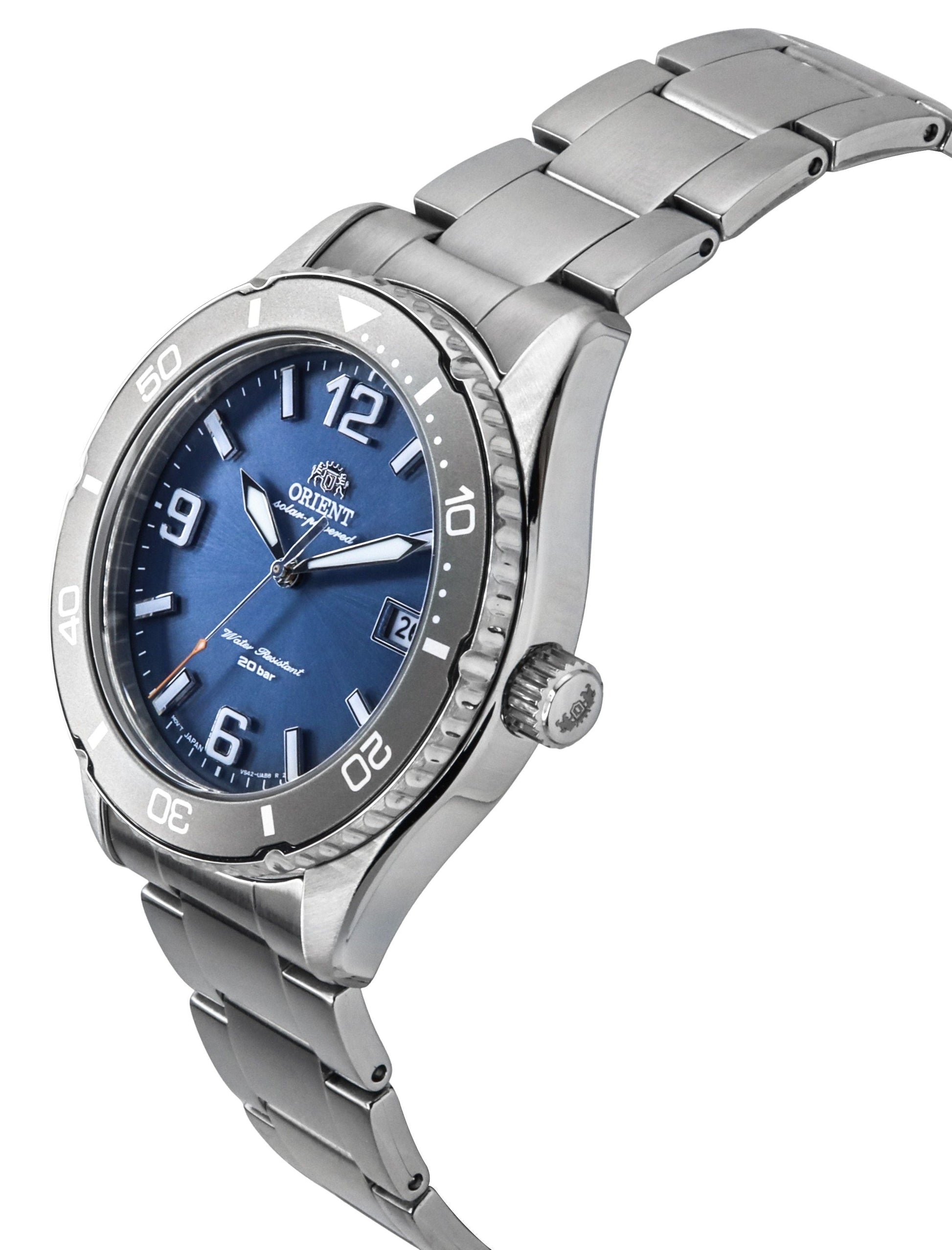 Orient Mako III Stainless Steel Blue Dial Solar Diver's RA - WJ0002L 200M Men's Watch - Prestige Stones