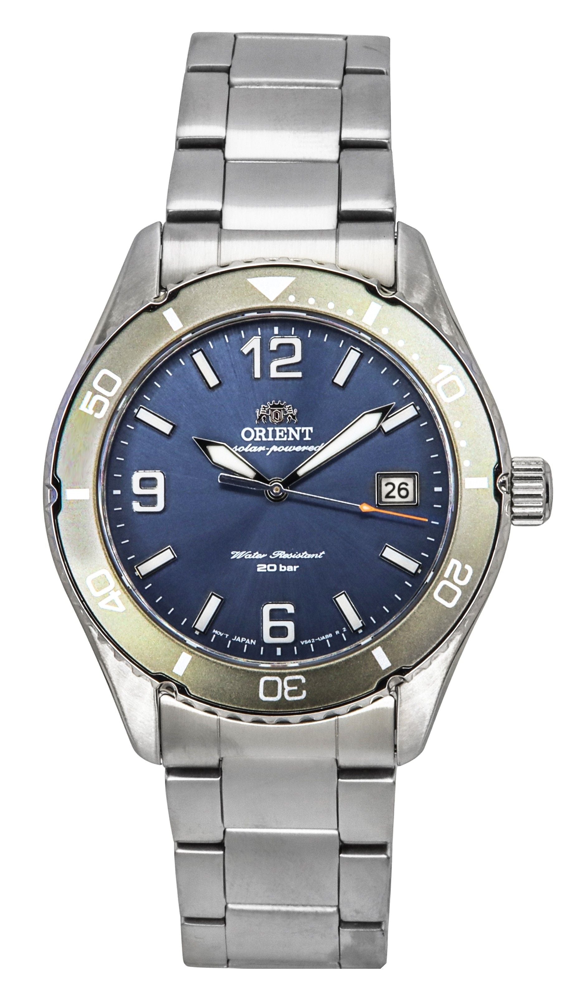 Orient Mako III Stainless Steel Blue Dial Solar Diver's RA - WJ0002L 200M Men's Watch - Prestige Stones