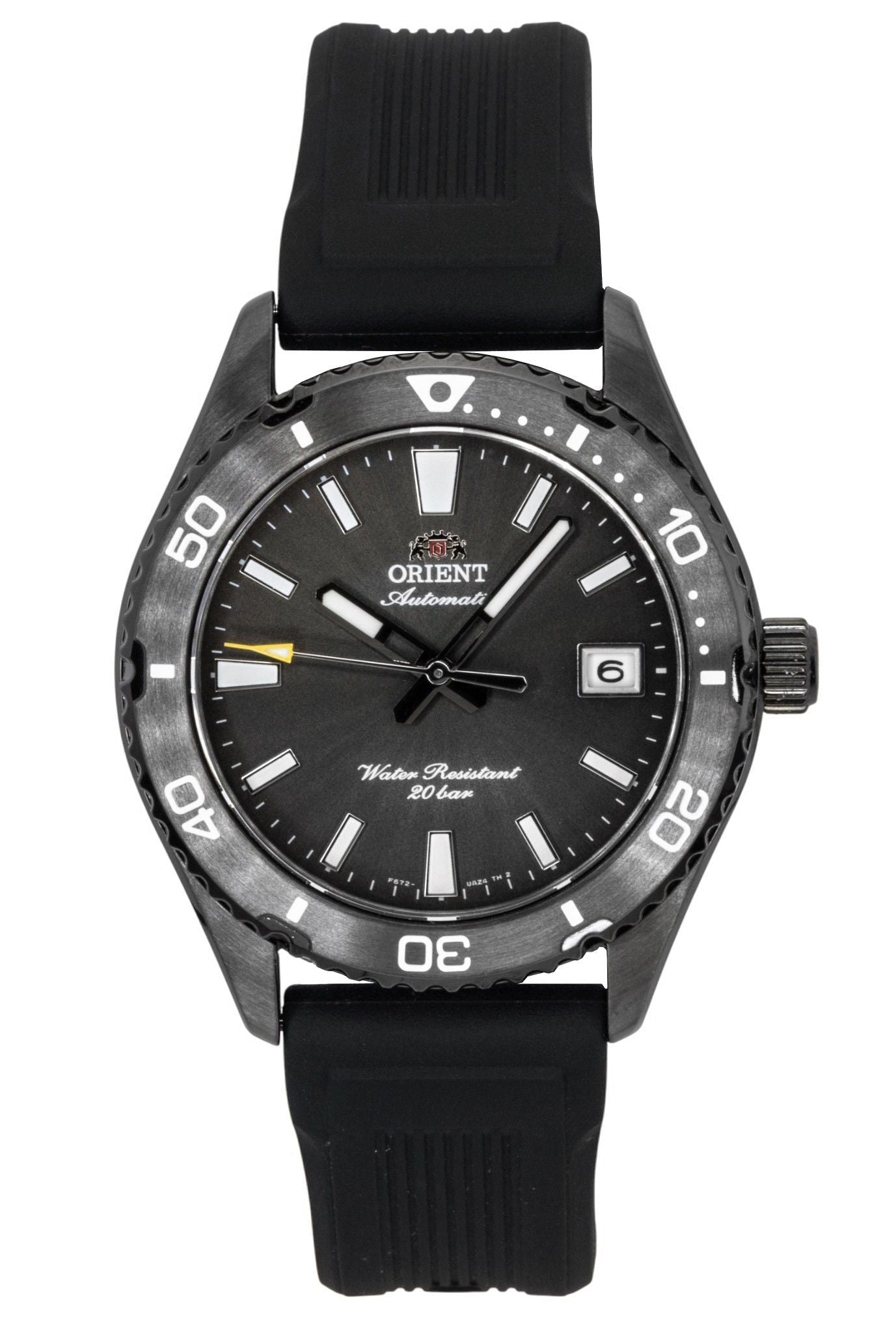 Orient Mako Silicone Strap Black Dial Automatic Diver's RA - AC0Q10N 200M Men's Watch - Prestige Stones