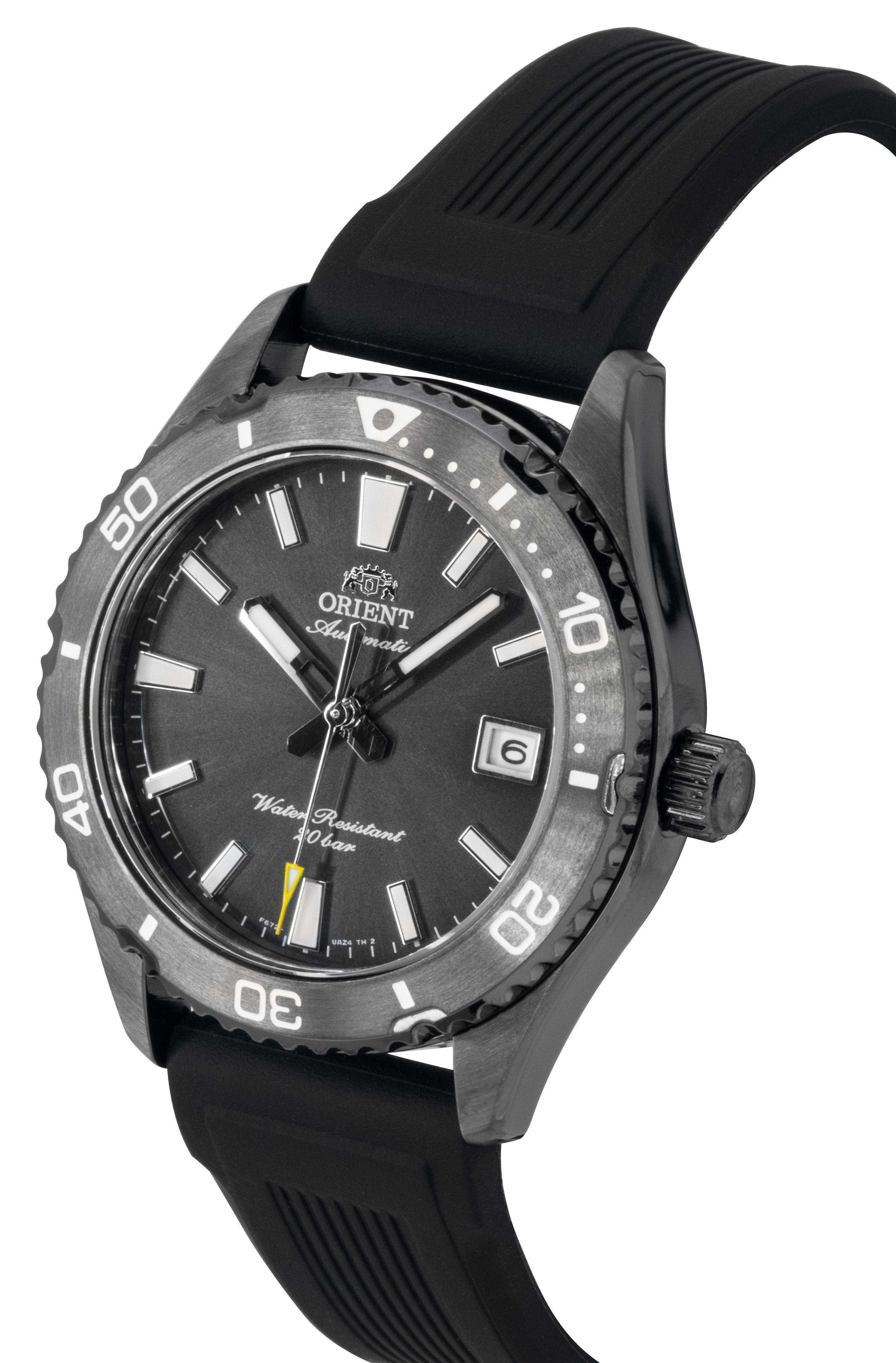 Orient Mako Silicone Strap Black Dial Automatic Diver's RA - AC0Q10N 200M Men's Watch - Prestige Stones
