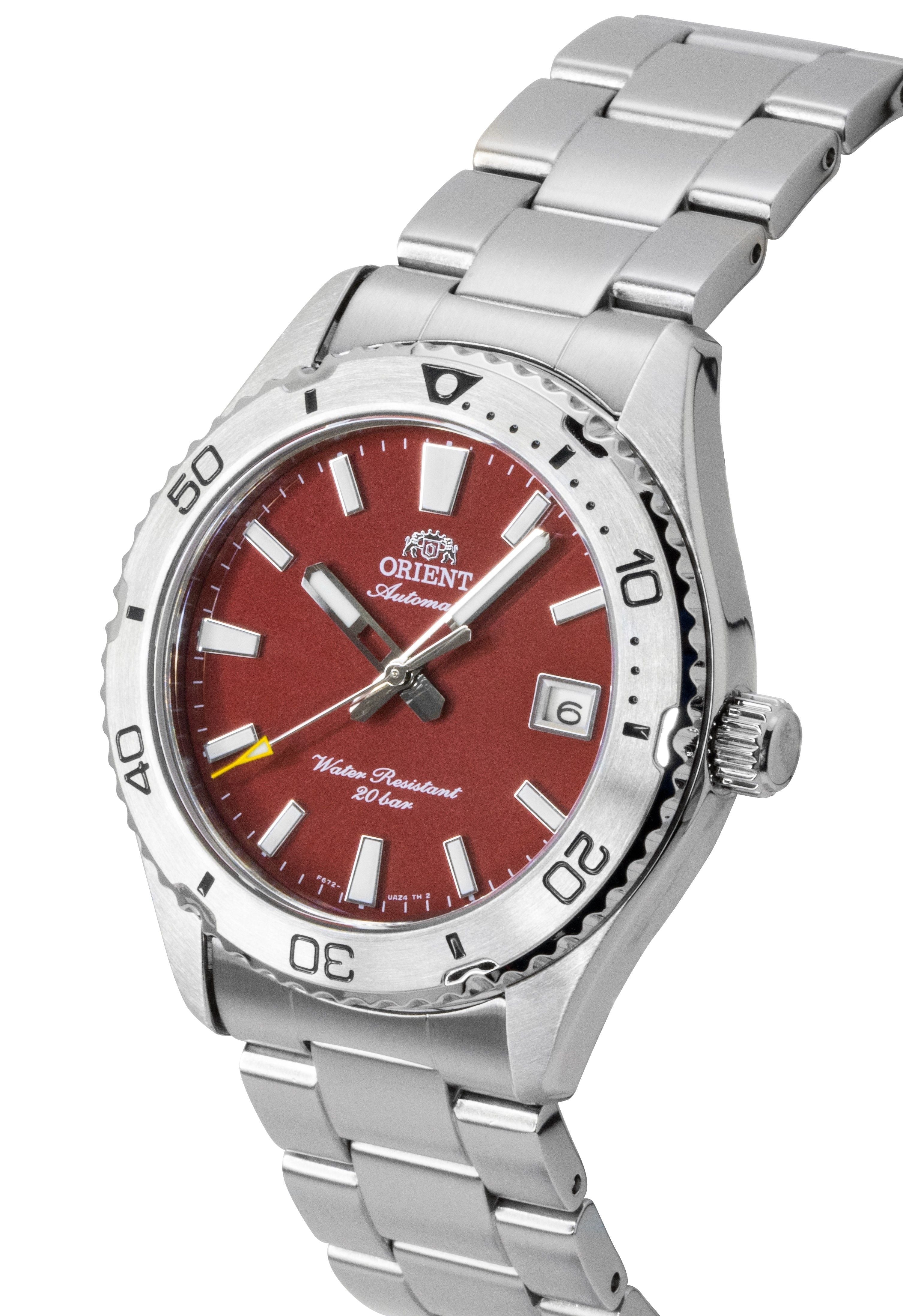 Orient Mako Stainless Steel Red Dial Automatic Diver's RA - AC0Q09R 200M Men's Watch - Prestige Stones