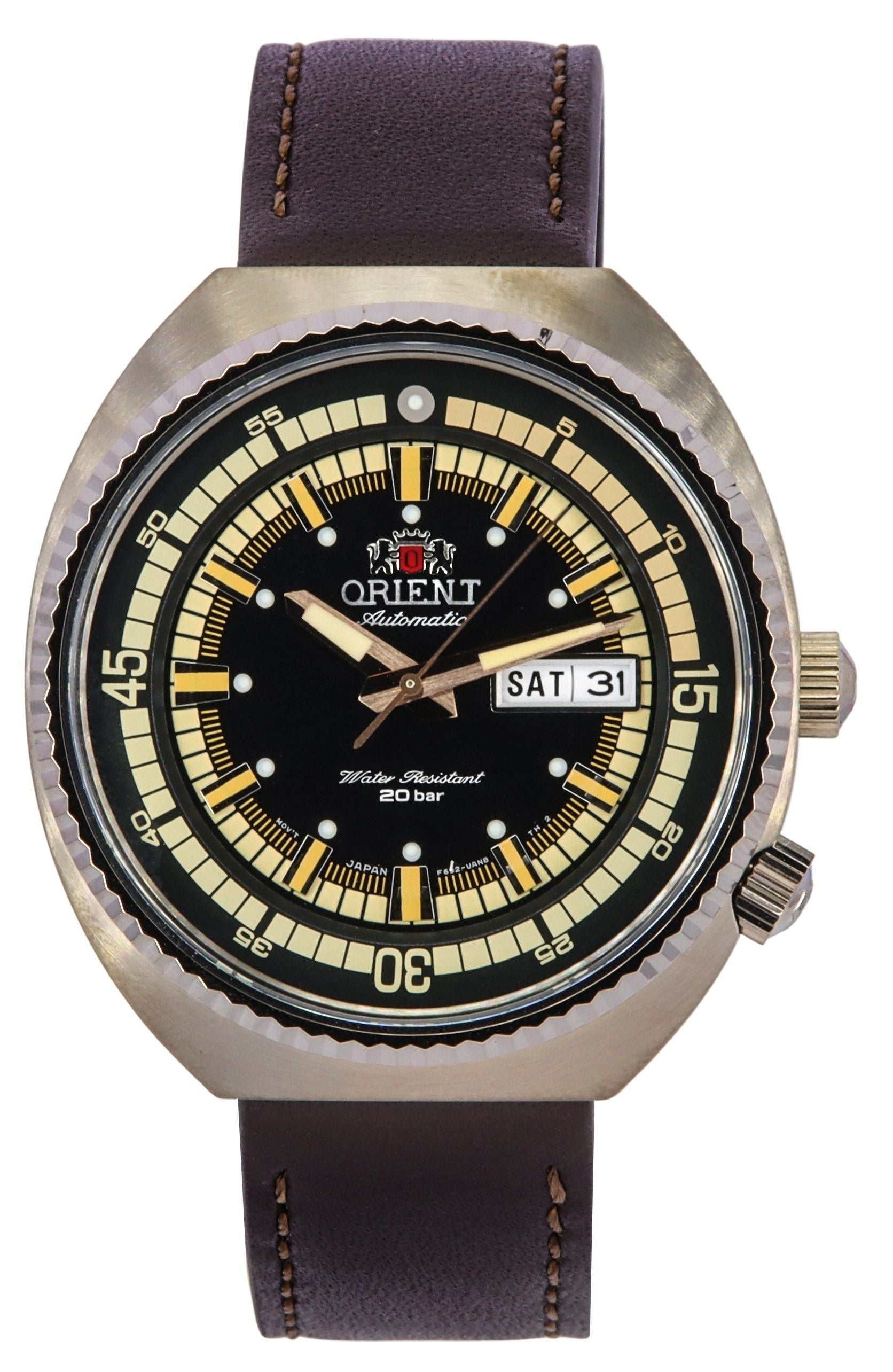Orient Neo Classic Sports Brown Leather Strap Black Dial Automatic RA - AA0E06B19B RA - AA0E06B39B 200M Men's Watch - Prestige Stones