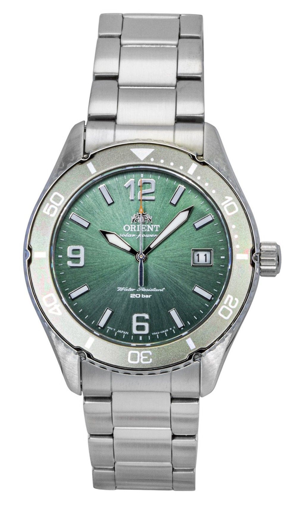 Orient Sport Stainless Steel Green Dial Solar Diver's RA - WJ0001E 200M Men's Watch - Prestige Stones