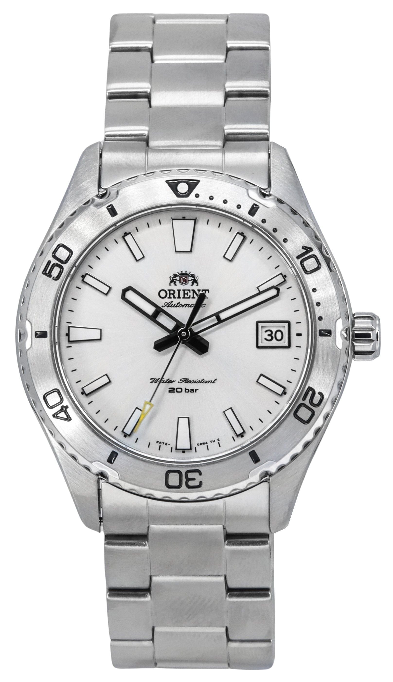 Orient Sports Mako Stainless Steel White Dial Automatic Diver's RA - AC0Q03S10B RA - AC0Q03S30B 200M Men's Watch - Prestige Stones