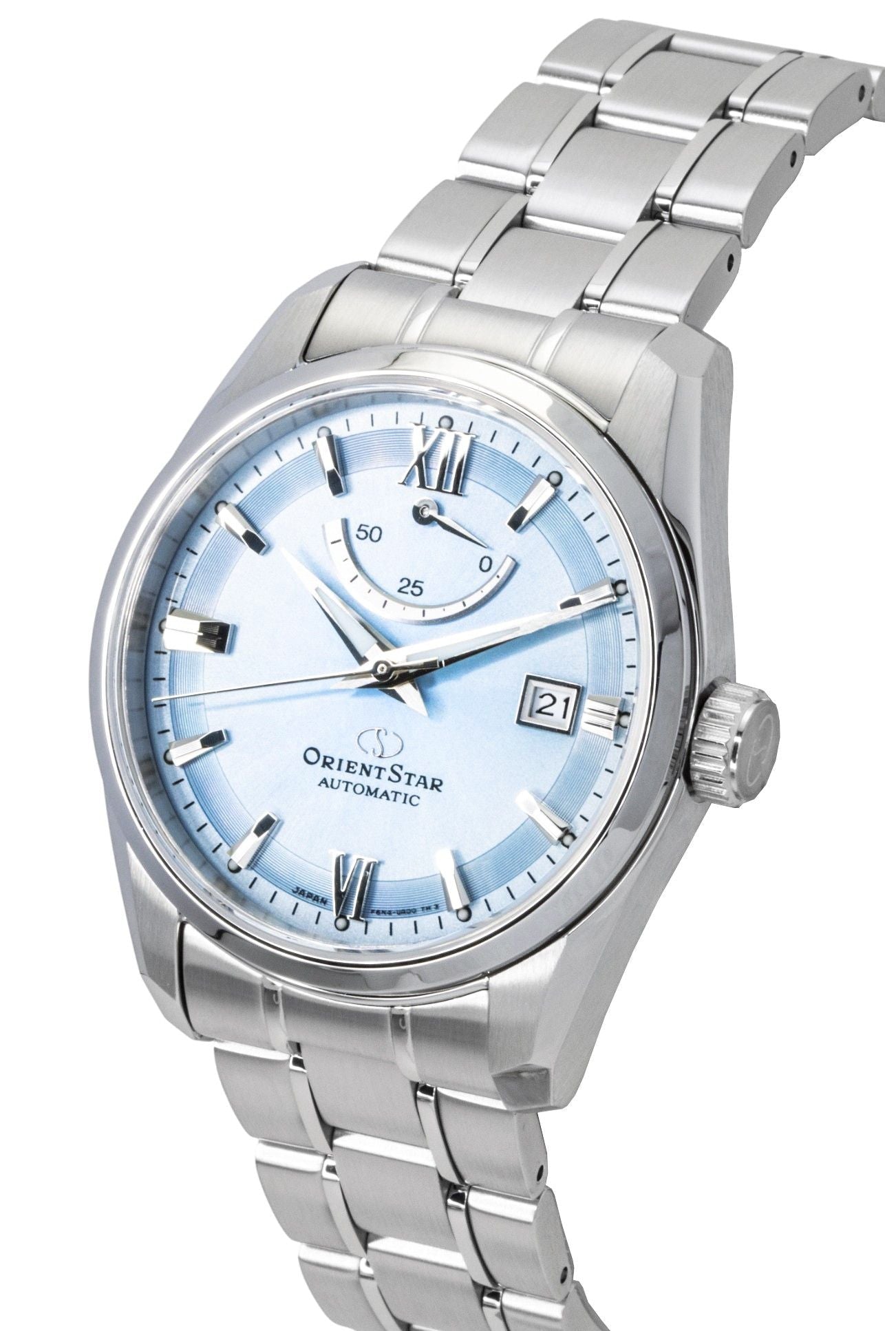 Orient Star Contemporary Stainless Steel Ice Blue Dial Automatic RE - AU0109L 100M Men's Watch - Prestige Stones