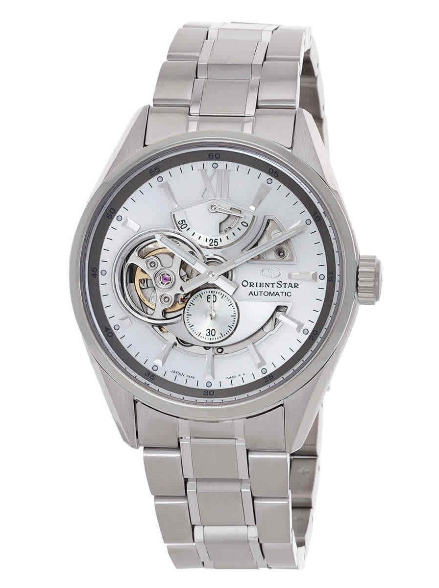 Orient Star Contemporary Stainless Steel Skeleton Silver Dial Automatic RE - AV0125S00B 100M Men's Watch - Prestige Stones