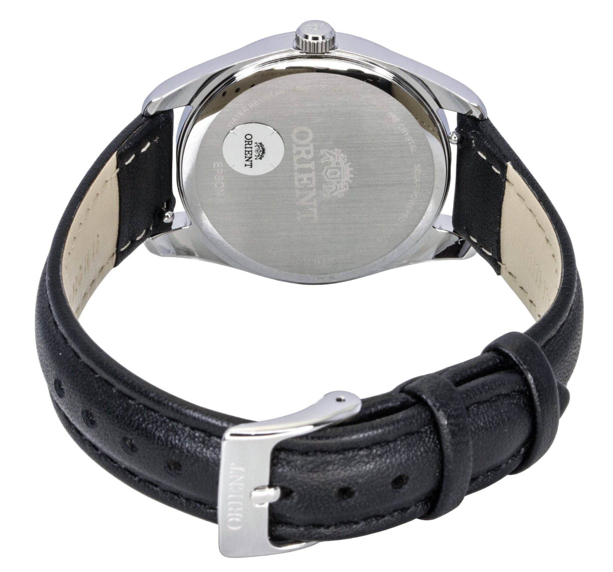 Orient Stretto Leather Strap Blue Dial Solar RA - WG0605L Women's Watch - Prestige Stones