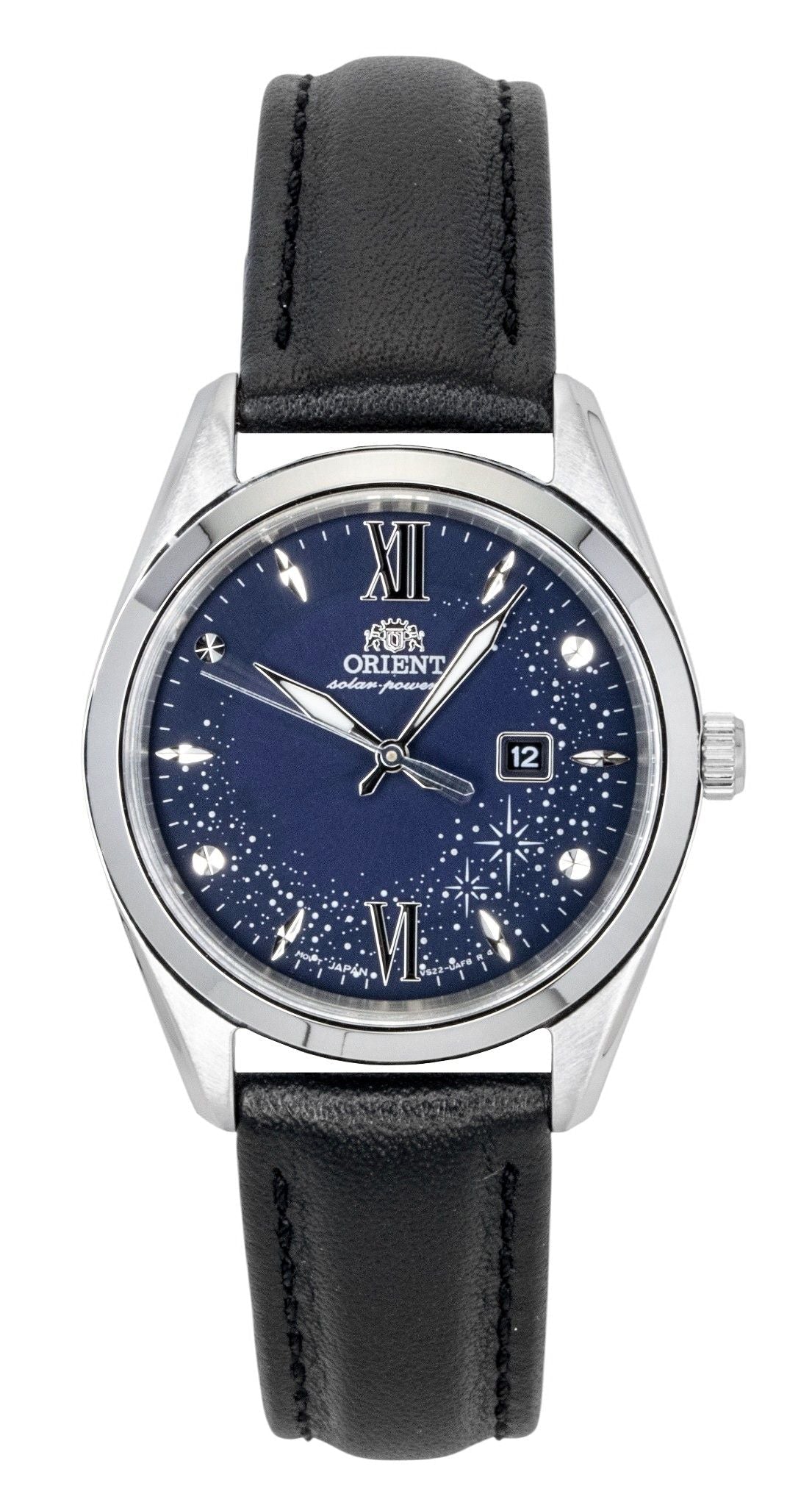 Orient Stretto Leather Strap Blue Dial Solar RA - WG0605L Women's Watch - Prestige Stones
