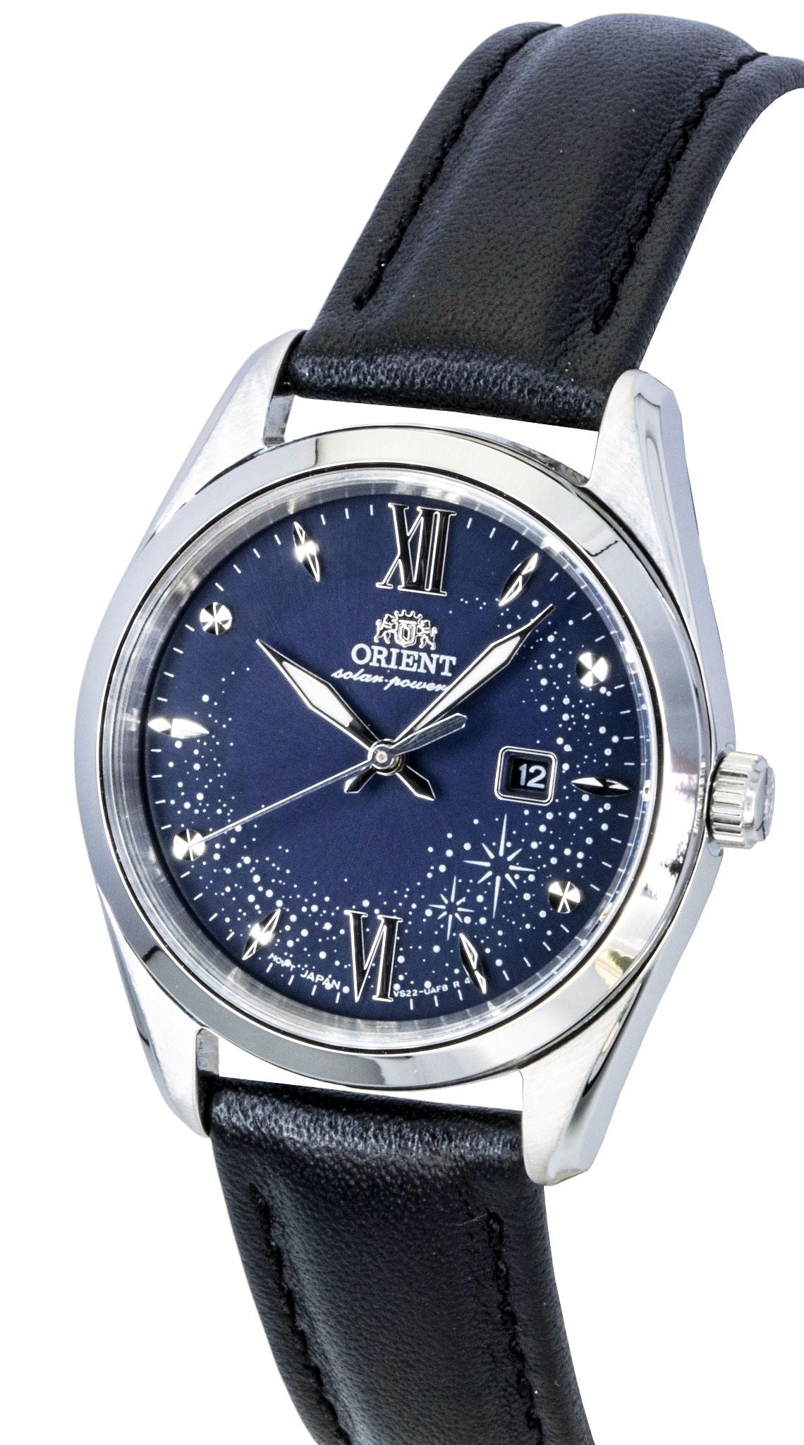 Orient Stretto Leather Strap Blue Dial Solar RA - WG0605L Women's Watch - Prestige Stones