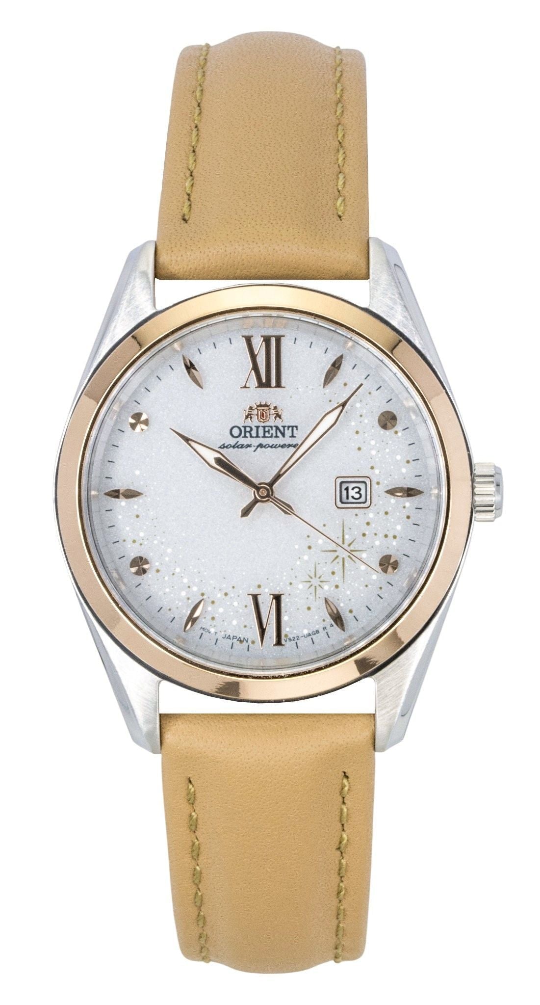 Orient Stretto Leather Strap White Dial Solar RA - WG0604S Men's Watch - Prestige Stones