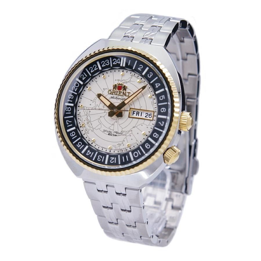 Orient World Map Revival Stainless Steel Automatic Diver's RA - AA0E01S19B 200M Men's Watch - Prestige Stones