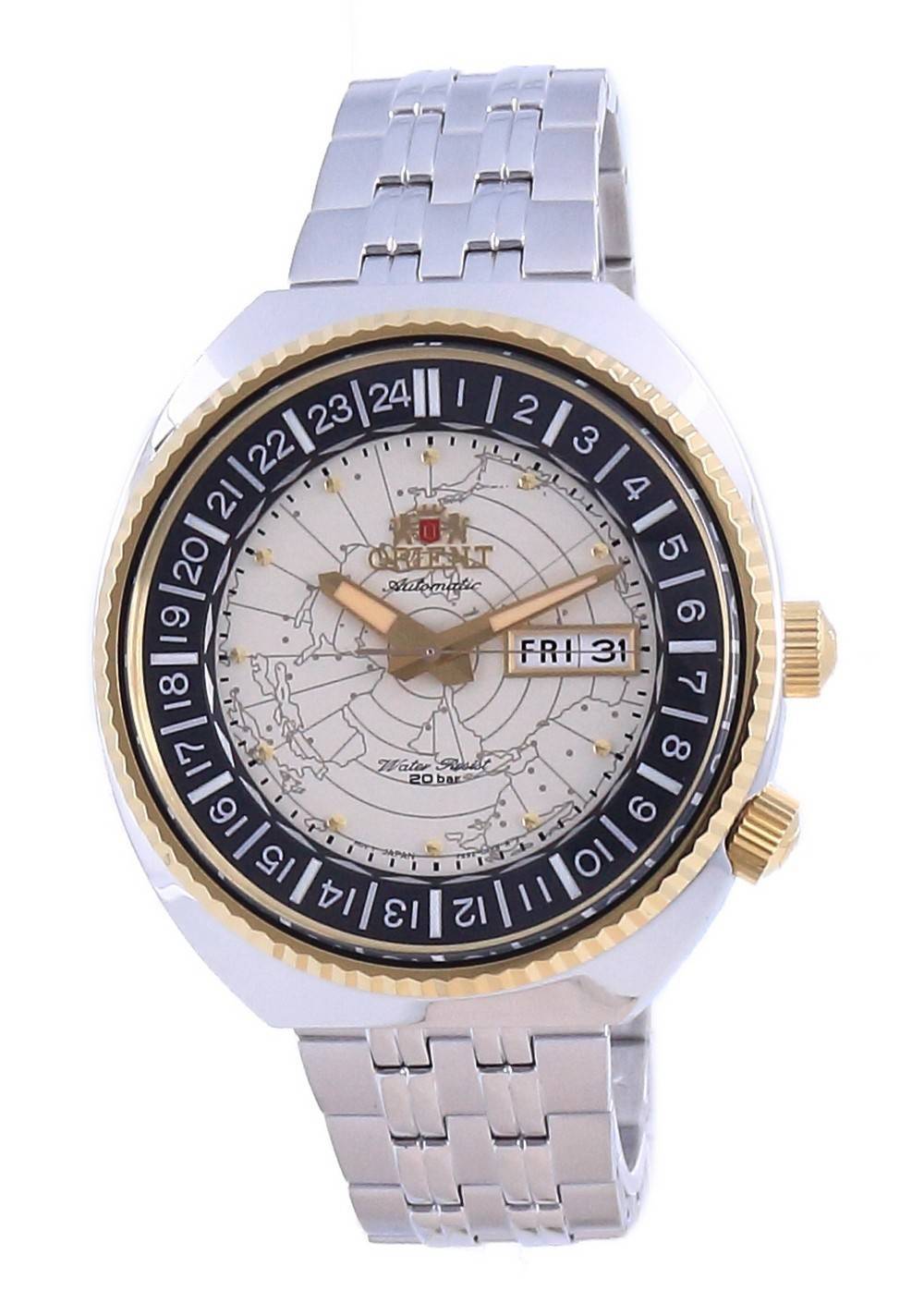 Orient World Map Revival Stainless Steel Automatic Diver's RA - AA0E01S19B 200M Men's Watch - Prestige Stones
