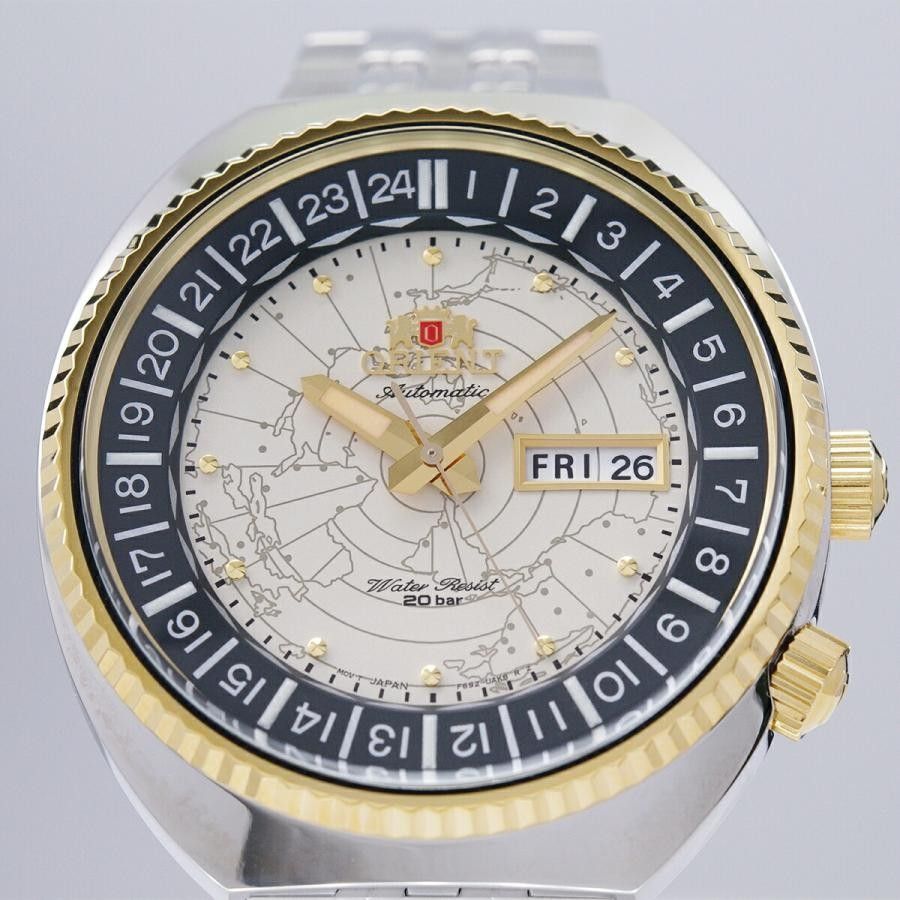 Orient World Map Revival Stainless Steel Automatic Diver's RA - AA0E01S19B 200M Men's Watch - Prestige Stones