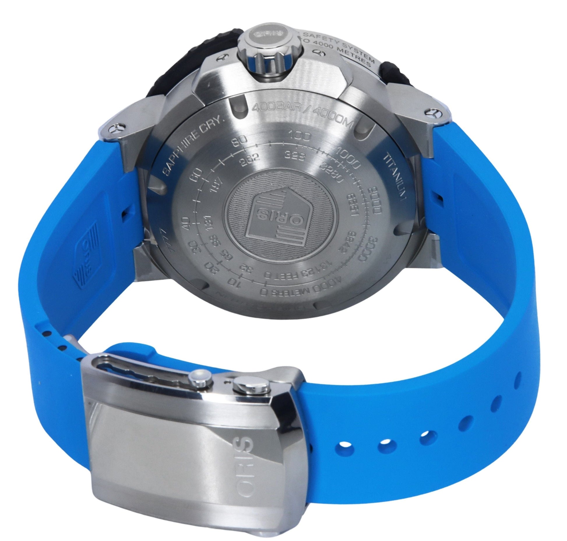Oris Aquis Pro Rubber Strap Blue Dial Automatic Diver's 01 - 400 - 7777 - 7155 - Set 4000M Men's Watch - Prestige Stones