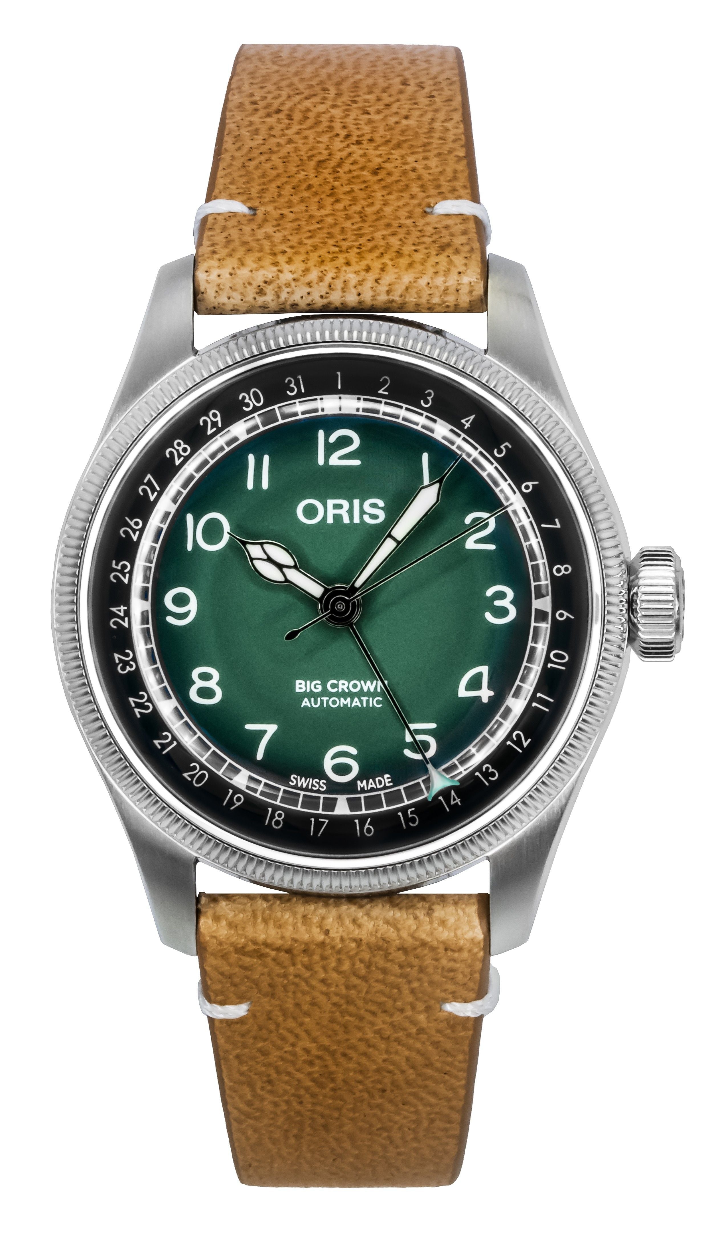 Oris Big Crown Cervo Volante Leather Strap Green Dial Automatic 01 - 754 - 7779 - 4067 - Set Men's Watch - Prestige Stones