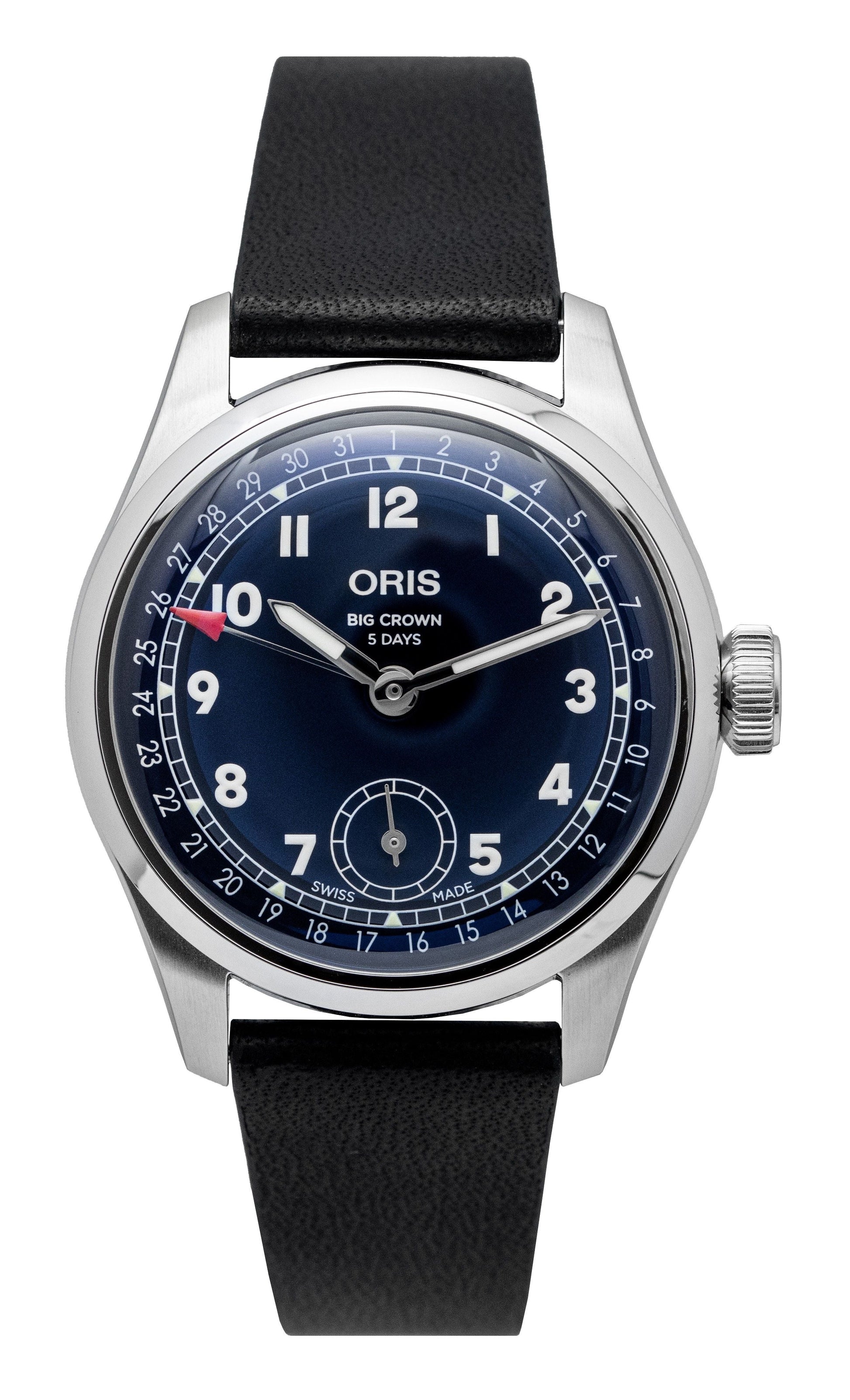 Oris Big Crown Pointer Date Calibre 403 Leather Strap Blue Dial Automatic 01 - 403 - 7776 - 4065 - 07 - 5 - 19 - 11 Men's Watch - Prestige Stones