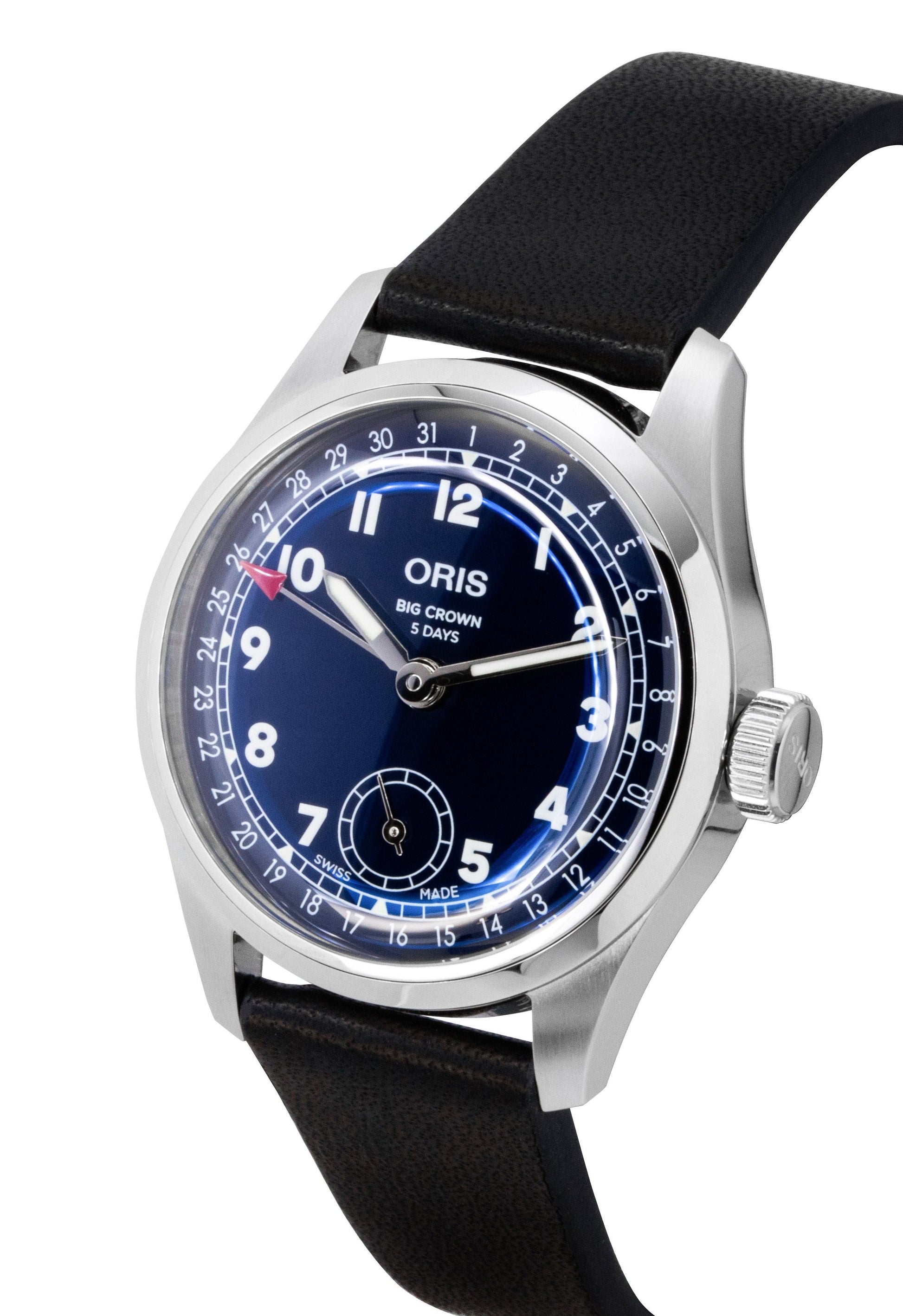 Oris Big Crown Pointer Date Calibre 403 Leather Strap Blue Dial Automatic 01 - 403 - 7776 - 4065 - 07 - 5 - 19 - 11 Men's Watch - Prestige Stones