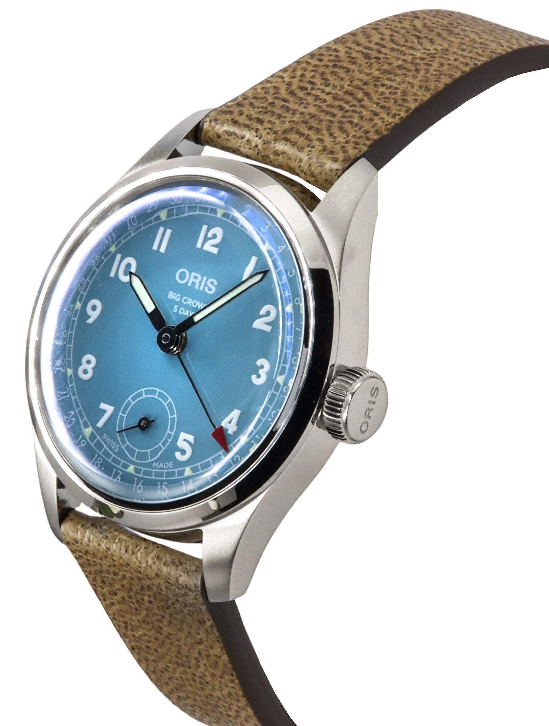 Oris Big Crown Pointer Date Leather Strap Blue Dial Automatic 01 - 473 - 7786 - 4065 - 07 - 5 - 19 - 22FC Men's Watch - Prestige Stones