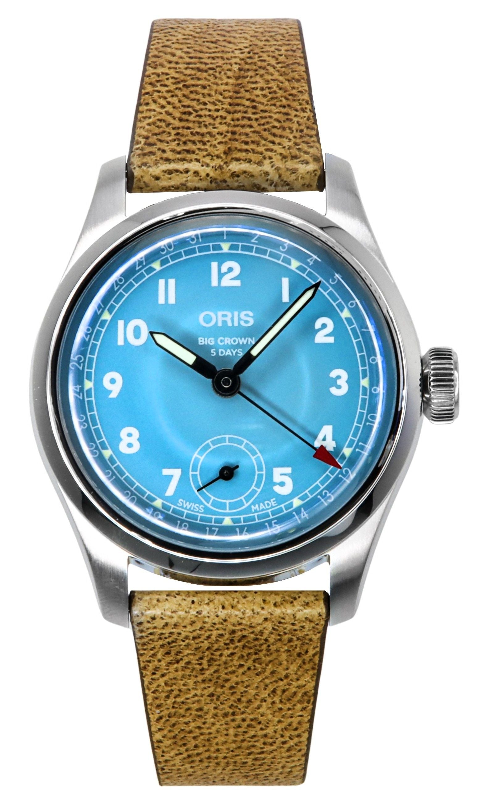 Oris Big Crown Pointer Date Leather Strap Blue Dial Automatic 01 - 473 - 7786 - 4065 - 07 - 5 - 19 - 22FC Men's Watch - Prestige Stones