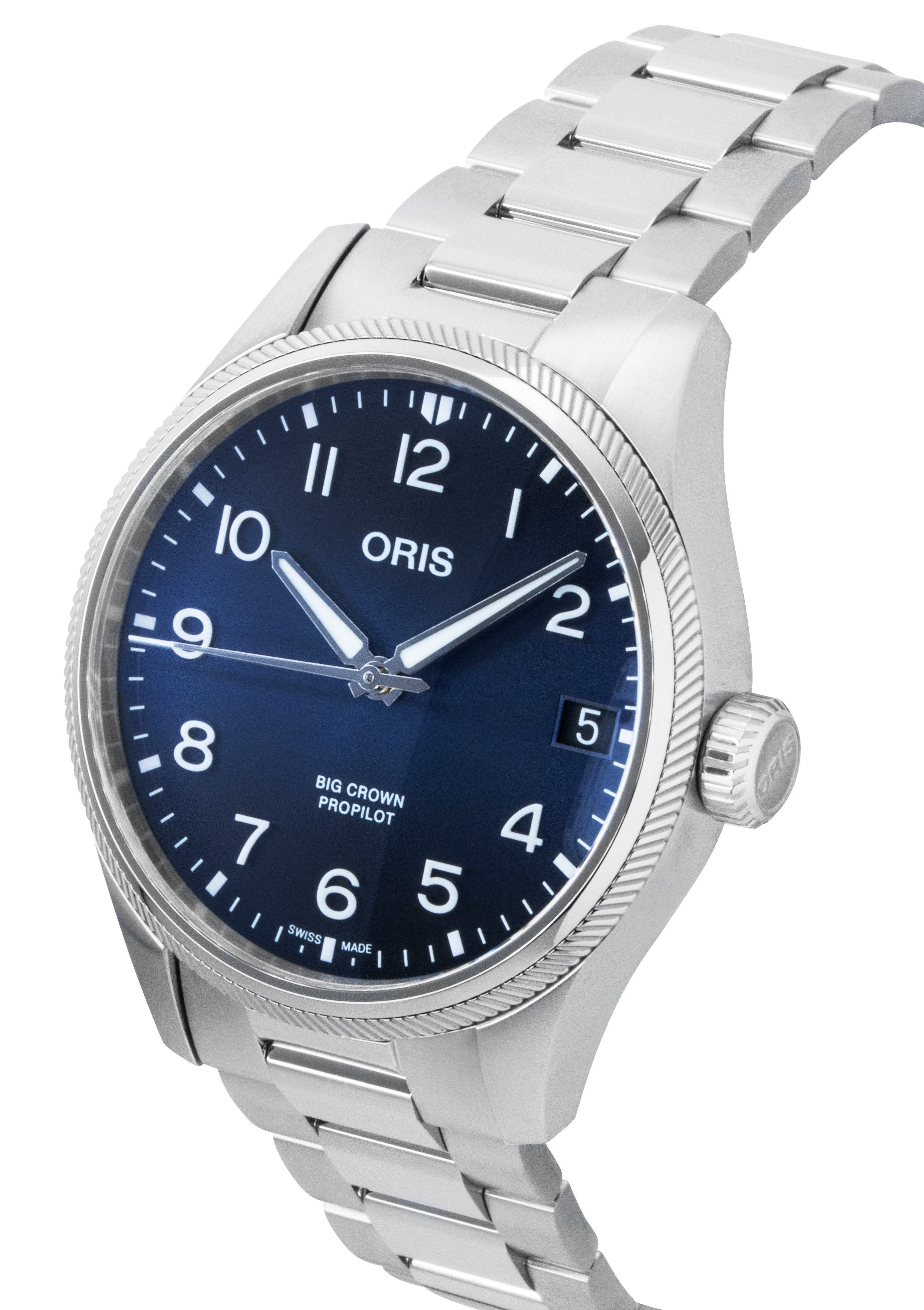Oris Big Crown Propilot Stainless Steel Blue Dial Automatic 01 - 751 - 7761 - 4065 - 07 - 8 - 20 - 08P 100M Men's Watch - Prestige Stones