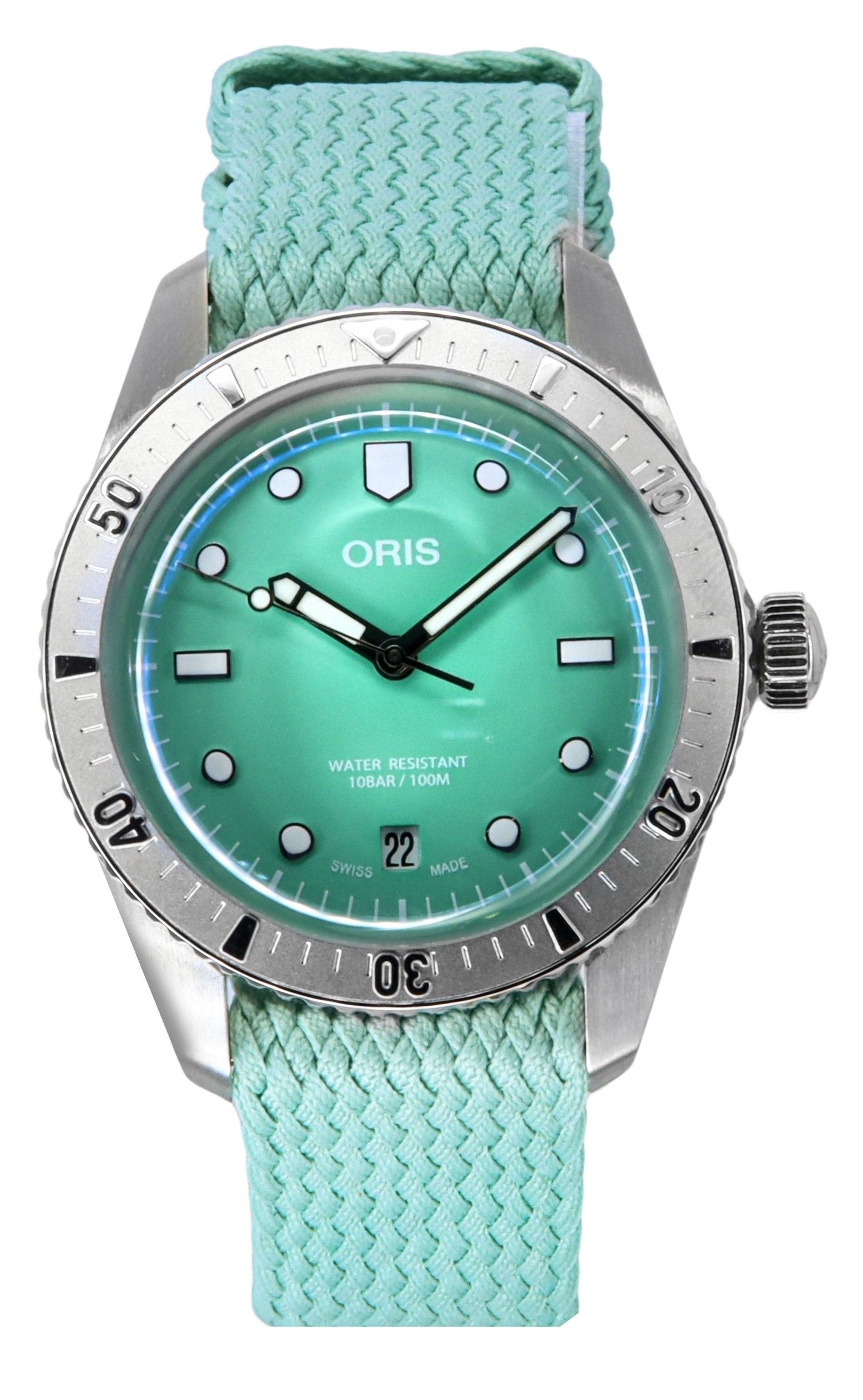 Oris Divers Sixty - Five Cotton Candy Mint Green Dial Automatic 01 - 733 - 7771 - 4057 - 07 - 3 - 19 - 03S 100M Unisex Watch - Prestige Stones