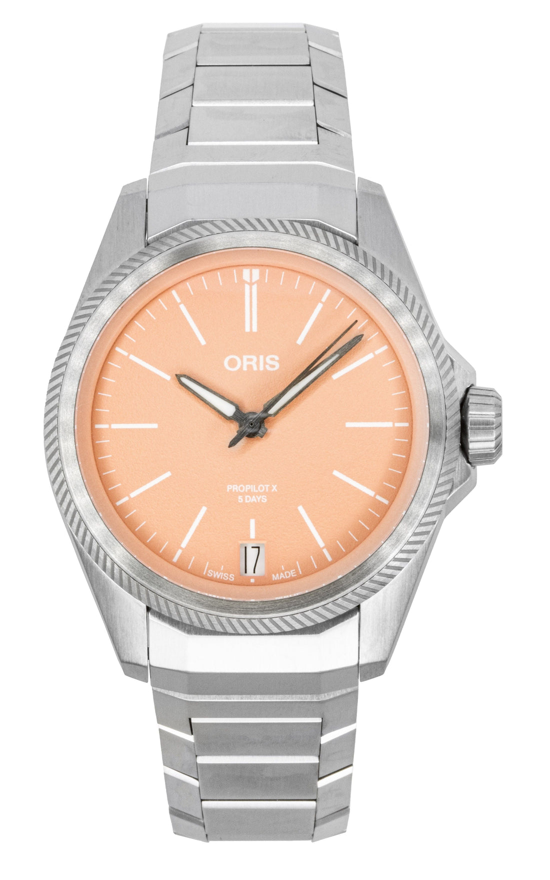 Oris Propilot X Calibre 400 Titanium Salmon Dial Automatic 01 - 400 - 7778 - 7158 - 07 - 7 - 20 - 01TLC 100M Unisex Watch - Prestige Stones