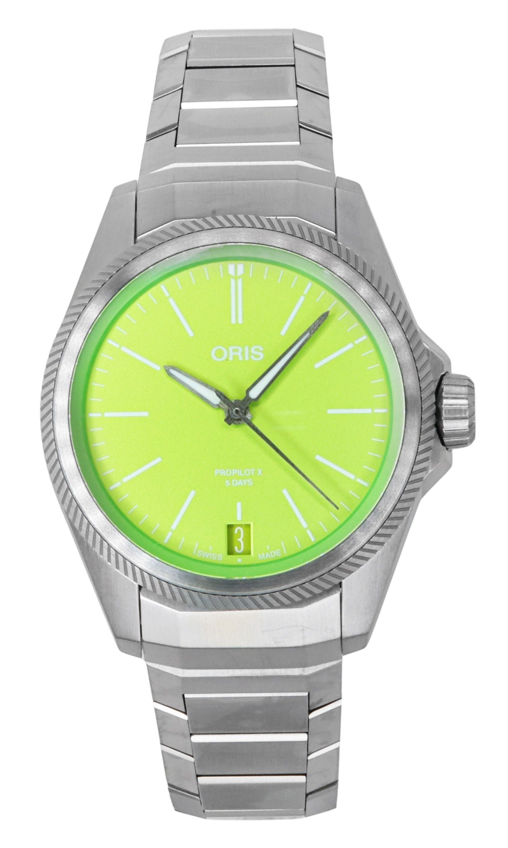 Oris ProPilot X Kermit Edition Titanium Green Dial Automatic 01 - 400 - 7778 - 7157 - Set 100M Men's Watch - Prestige Stones