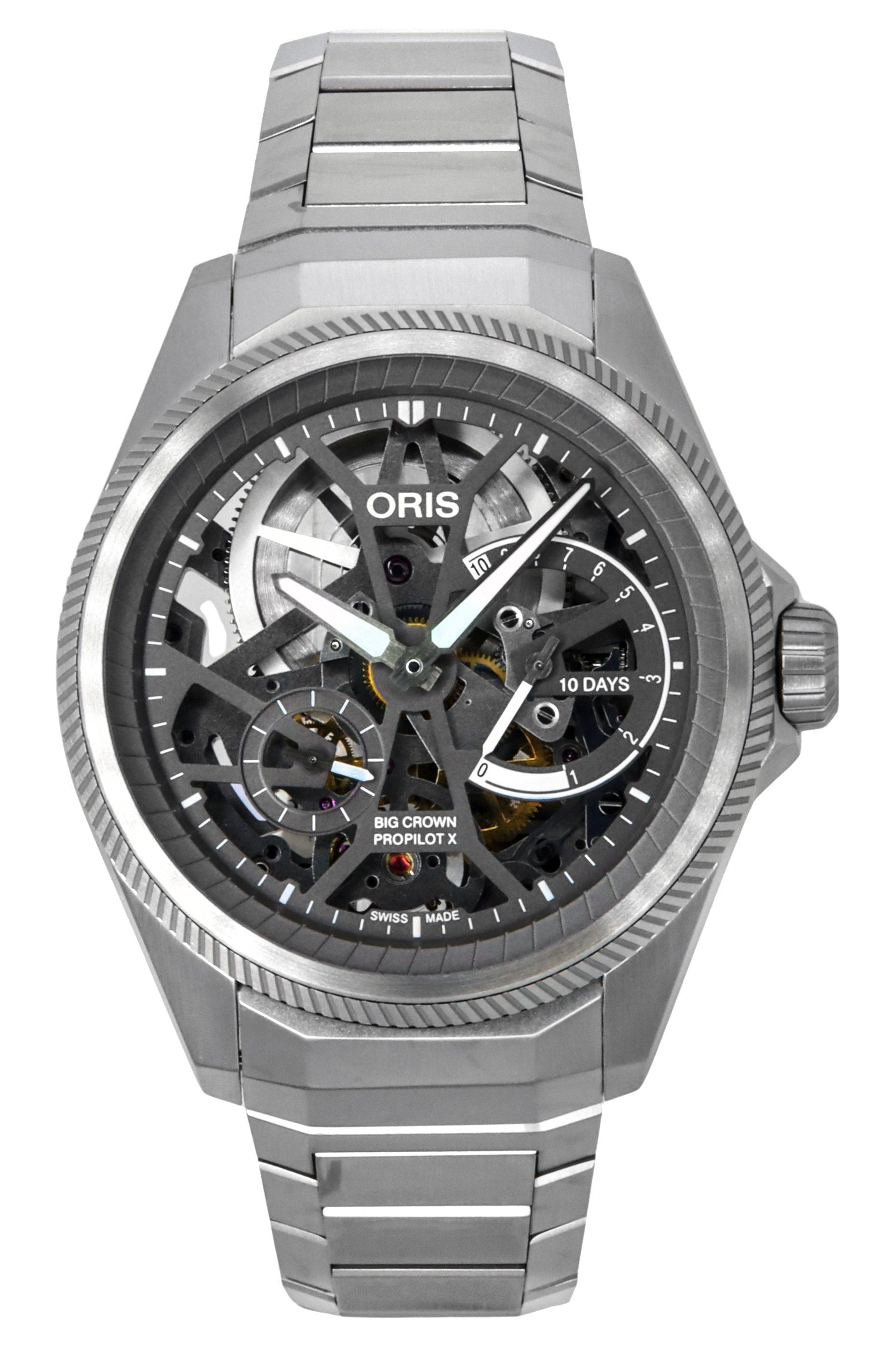 Oris Propilot X Titanium Grey Skeleton Dial Automatic 01 - 115 - 7759 - 7153 - Set7 - 22 - 01TLC 100M Men's Watch - Prestige Stones