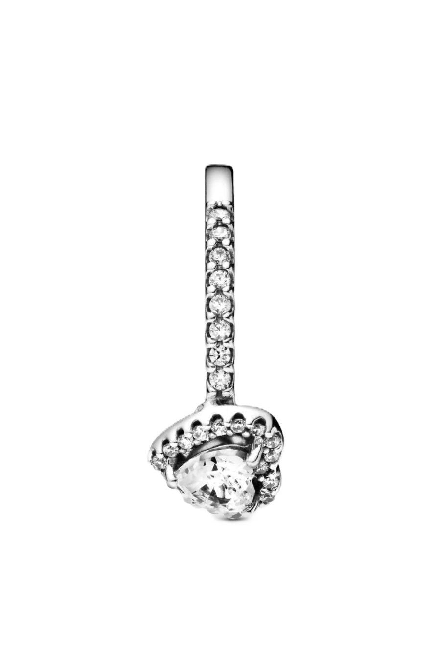 Pandora Elevated Heart Ring With Clear Cubic Zirconia P - 198421C01 - 54 For Women - Prestige Stones