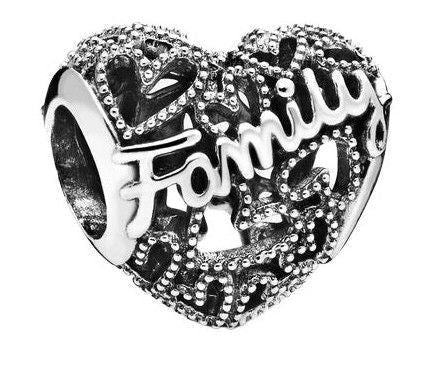 Pandora Family Heart Sterling Silver Charm 798571C00 For Women - Prestige Stones
