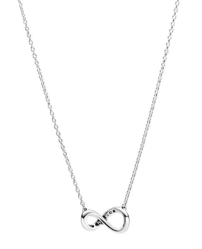 Pandora Moments Infinity Sterling Silver Collier Necklace With Clear Cubic Zirconia 398821C01 - 50 For Women - Prestige Stones