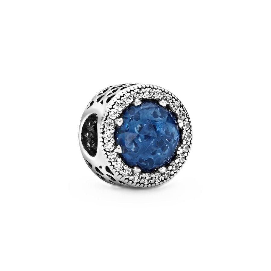 Pandora Radiant Hearts Charm With Blue Crystal And Clear Cubic Zirconia P - 791725NMB For Women - Prestige Stones