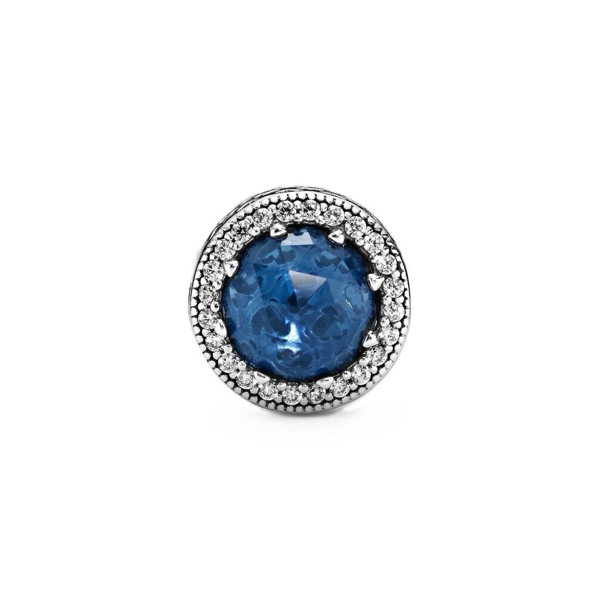 Pandora Radiant Hearts Charm With Blue Crystal And Clear Cubic Zirconia P - 791725NMB For Women - Prestige Stones