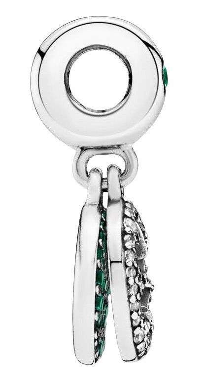 Pandora Silver Lucky Four Leaf Clover Dangle Charm Cubic Zirconia 797906NRGMX For Women - Prestige Stones