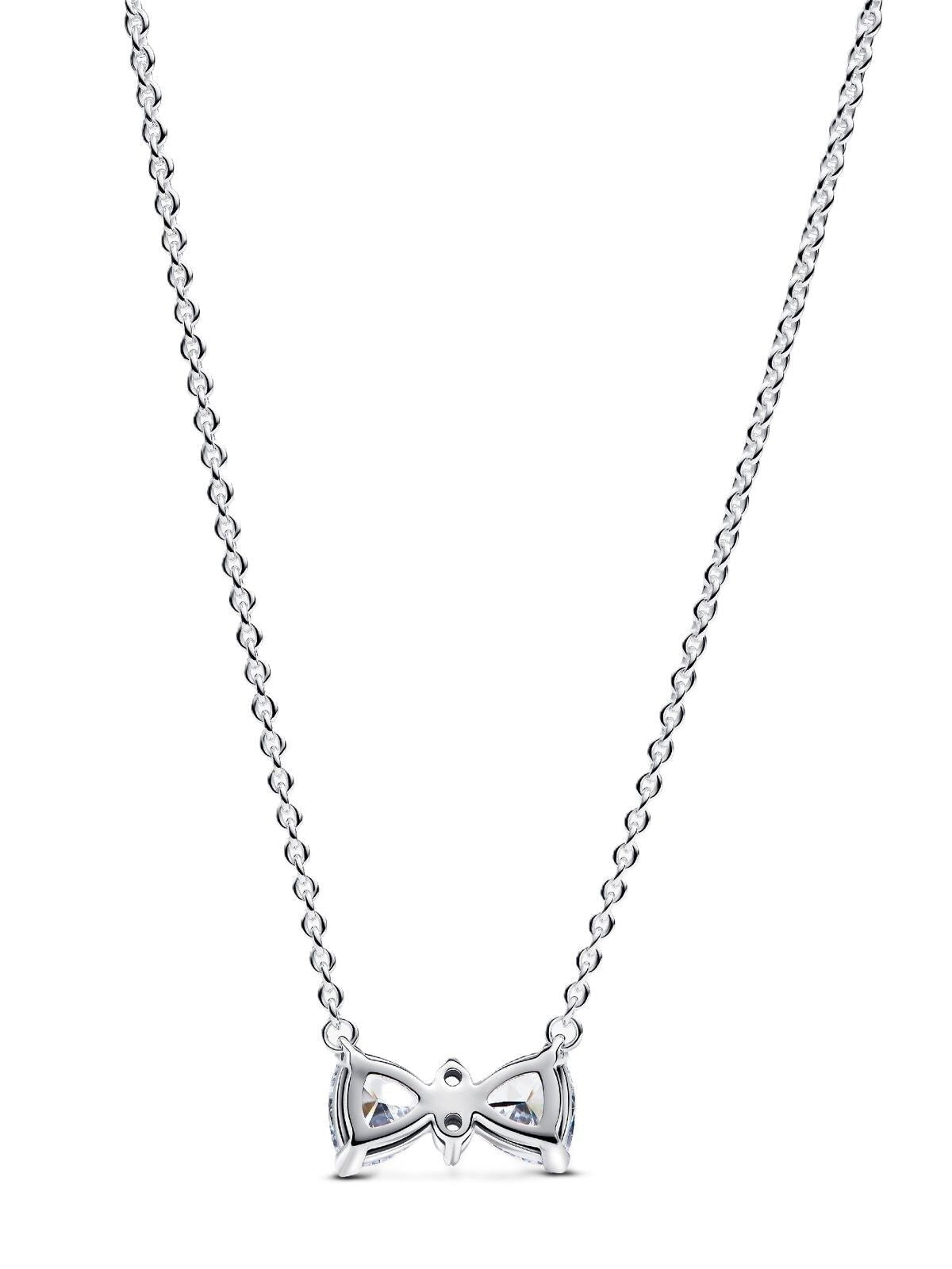 Pandora Sparkling Bow Necklace With Clear Cubic Zirconia P - 393509C01 - 45 For Women - Prestige Stones