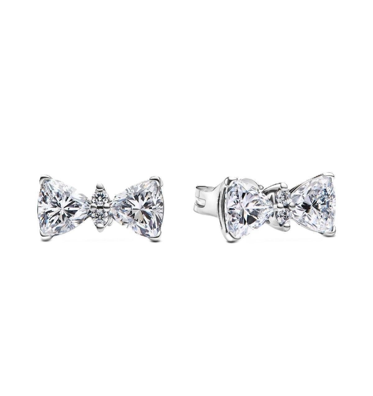 Pandora Sparkling Bow Stud Earring With Clear Cubic Zirconia P - 293506C01 For Women - Prestige Stones
