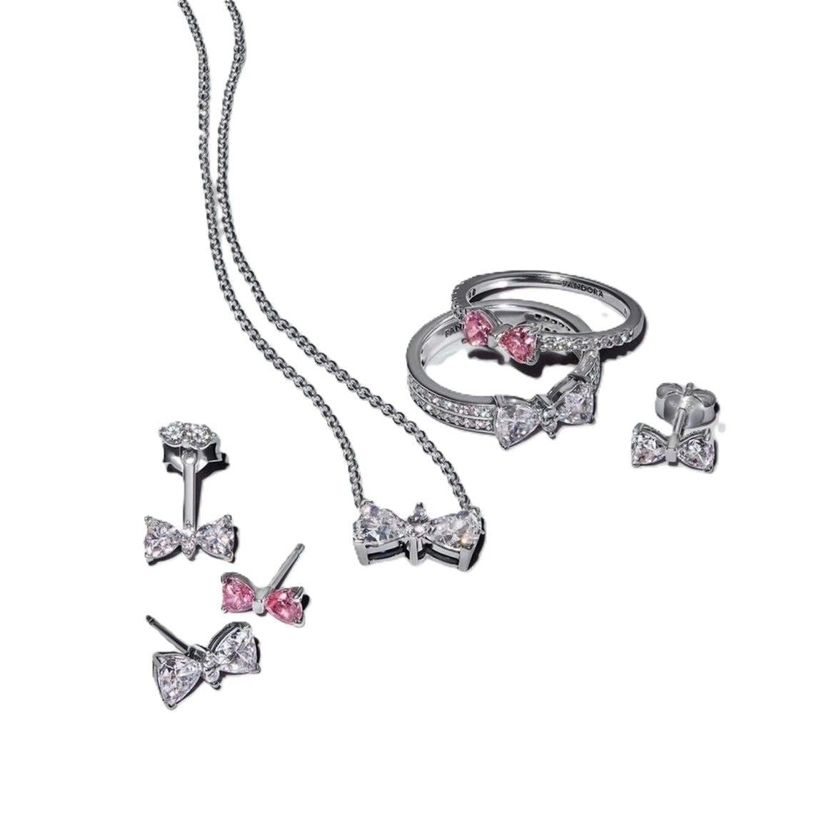 Pandora Sparkling Bow Stud Earring With Clear Cubic Zirconia P - 293506C01 For Women - Prestige Stones