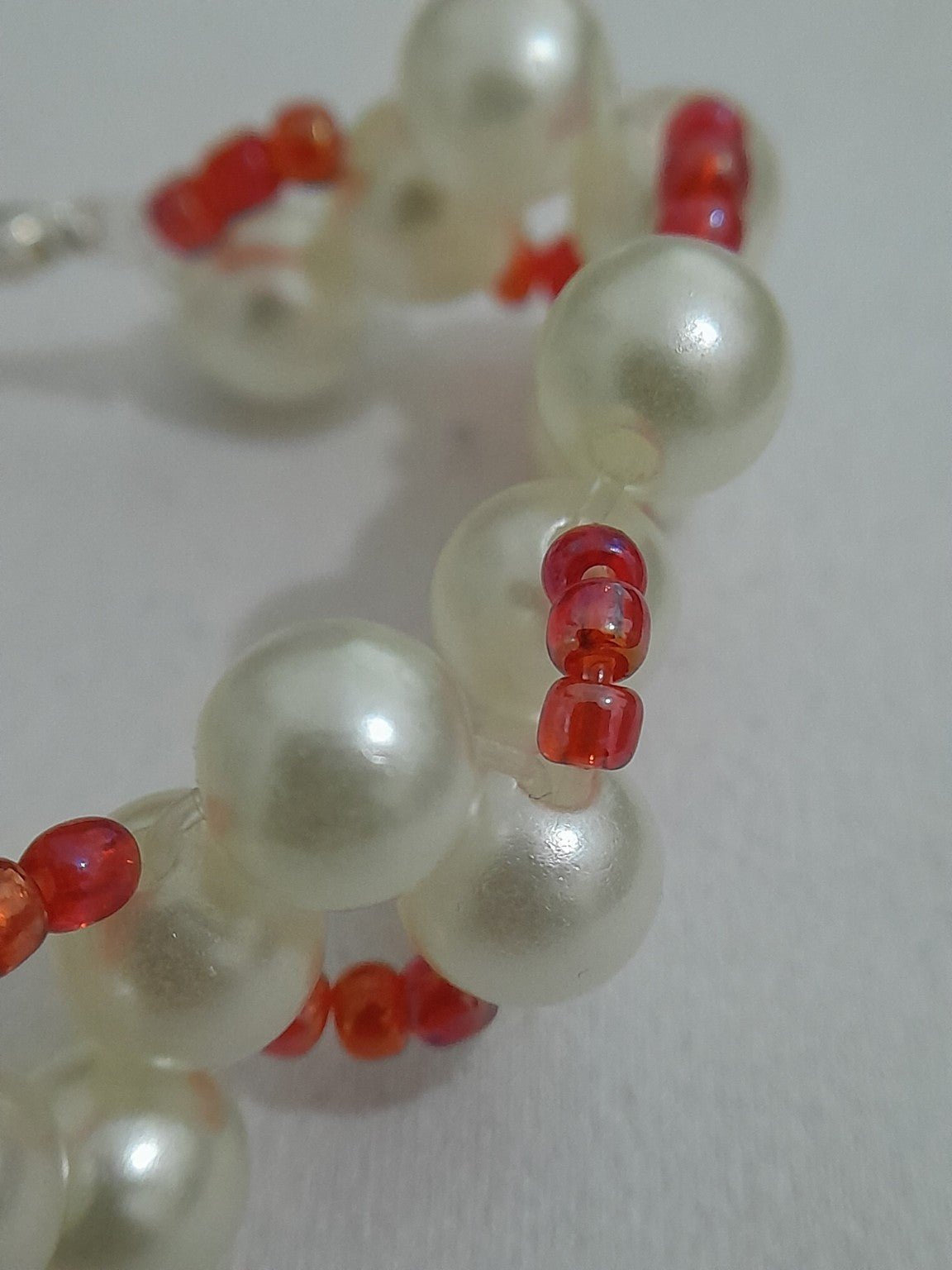 Pearl & Red Bead Twist Bracelet - Prestige Stones