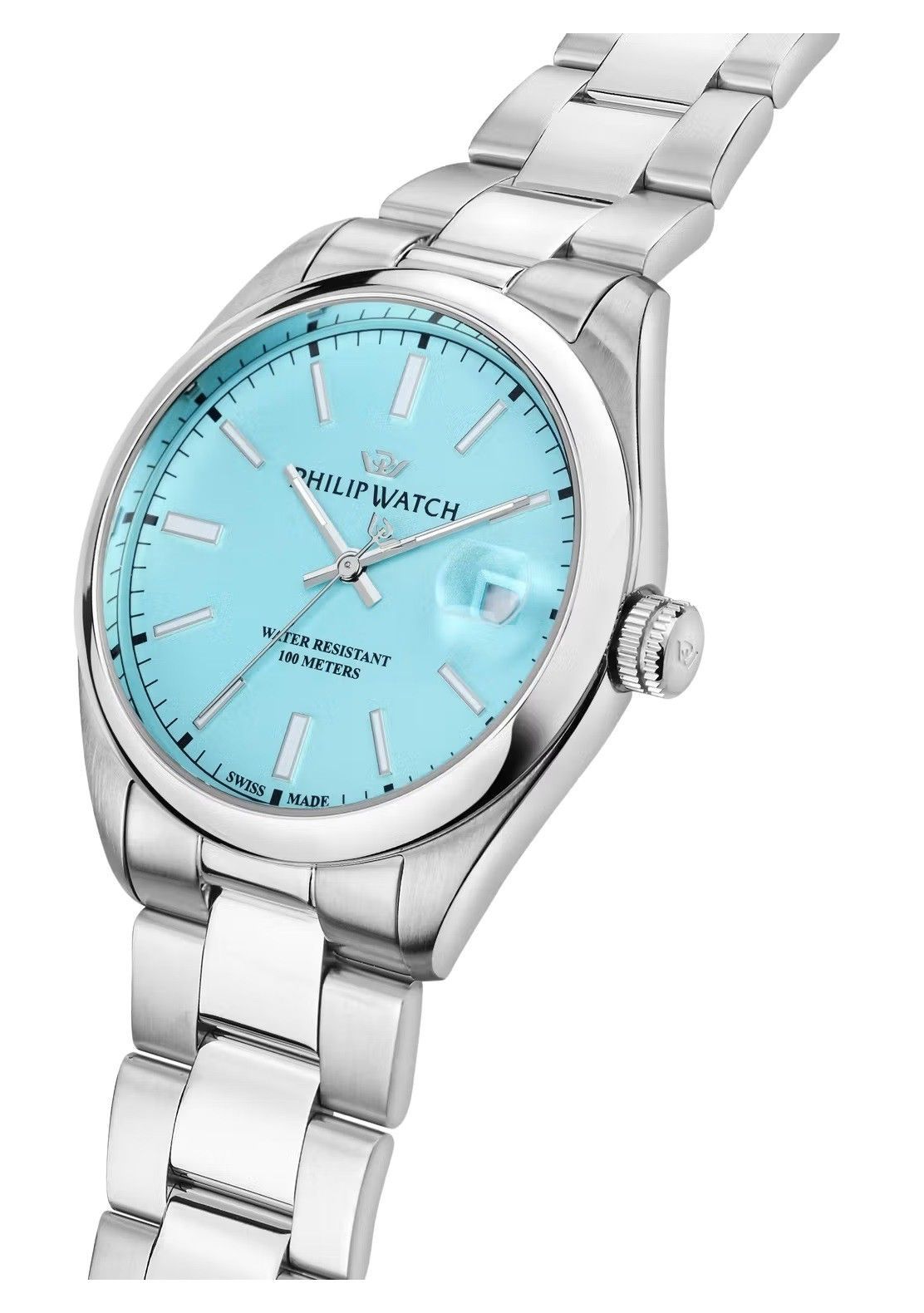 Philip Watch Swiss Made Caribe Urban Stainless Steel Turquoise Dial Quartz R8253597642 100M Men's Watch - Prestige Stones