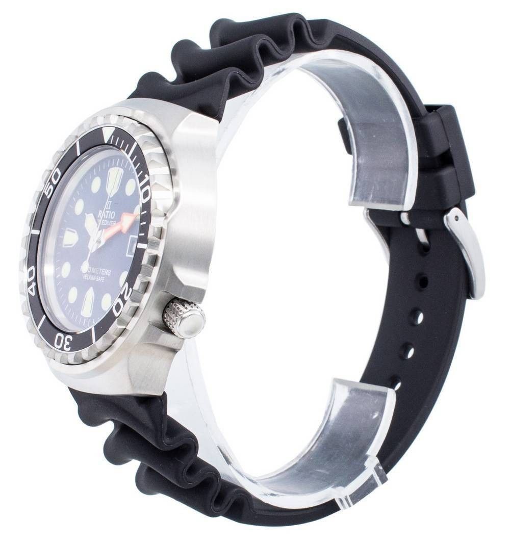 Ratio 2nd Generation Free Diver Helium - Safe Quartz 1038EF102V - BLU - V02 1000M Men's Watch - Prestige Stones