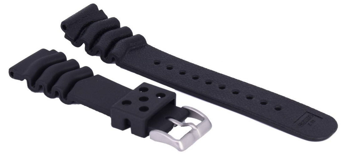 Ratio Black Rubber Watch Strap 22mm - Prestige Stones