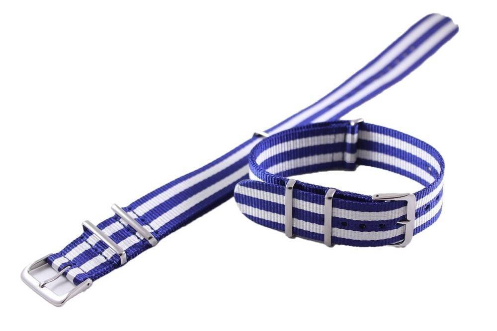 Ratio Blue And White Nato Watch Strap 22mm - Prestige Stones