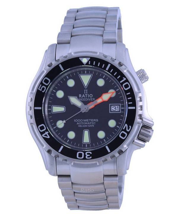 Ratio FreeDiver Helium Safe 1000M Black Dial Stainless Steel Automatic 1066KE26 - 33VA - BLK Men's Watch - Prestige Stones