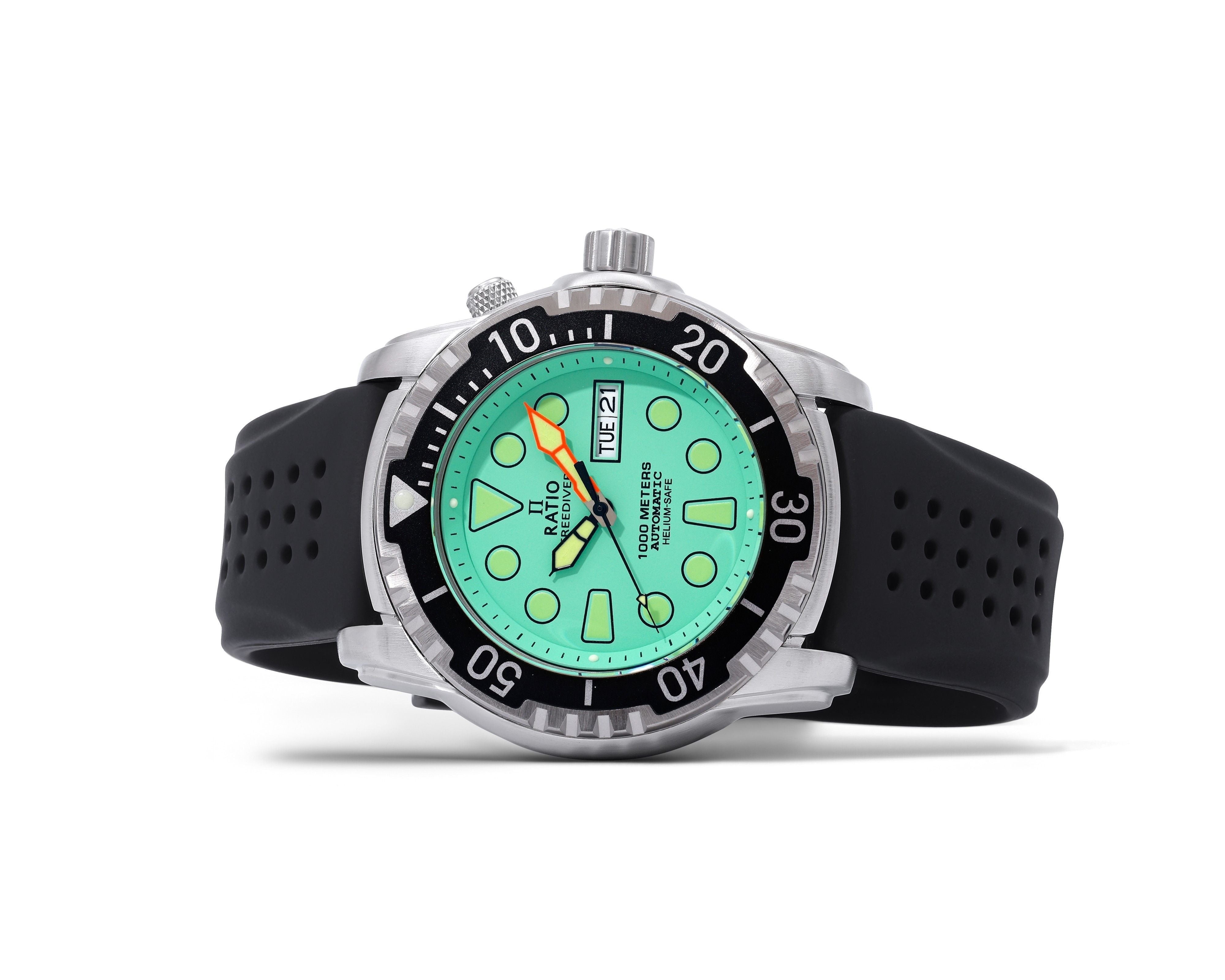 Ratio FreeDiver Helium - Safe 1000M Sapphire Automatic 1068HA90 - 34VA - MGRN Men's Watch - Prestige Stones