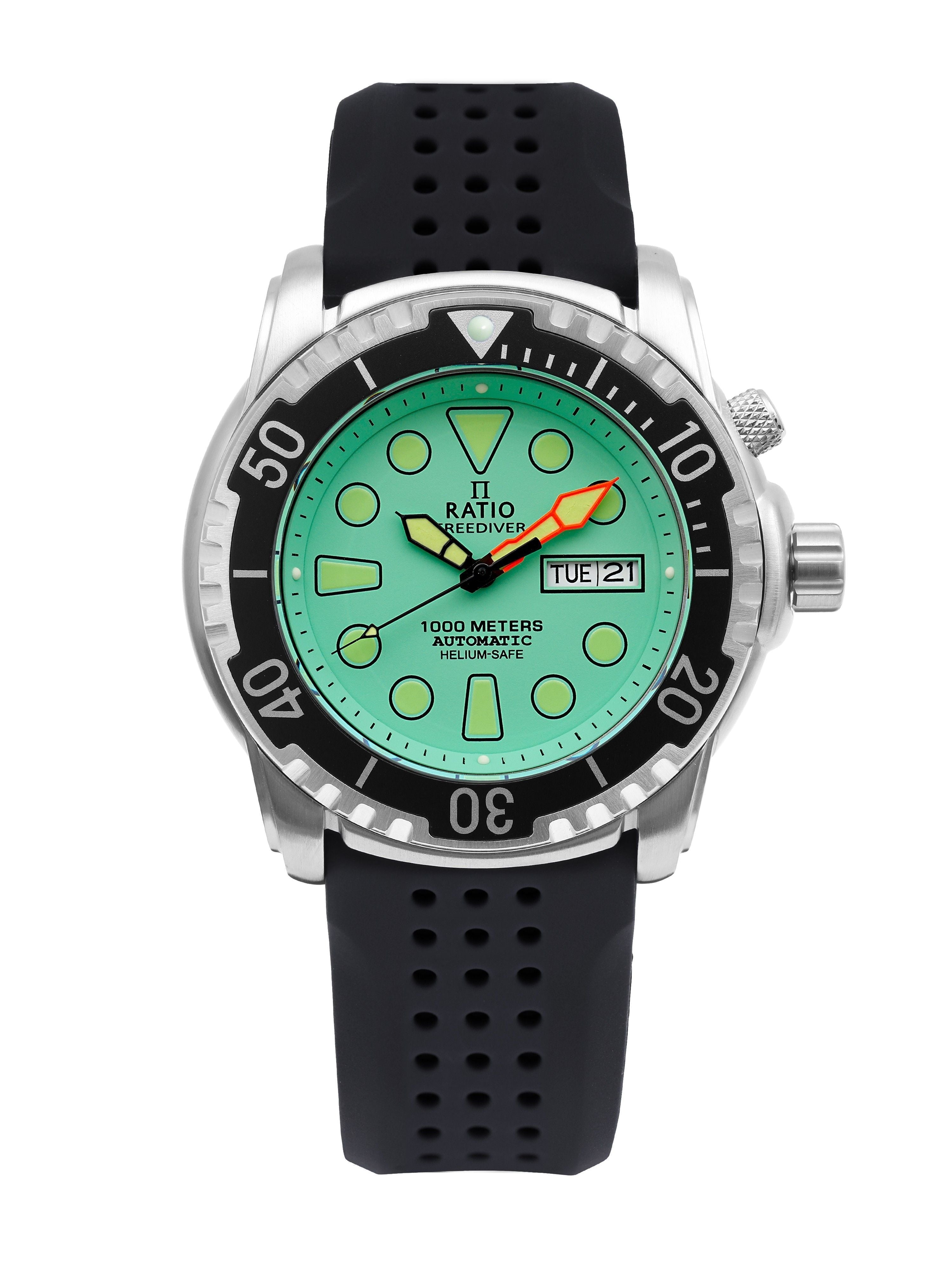 Ratio FreeDiver Helium - Safe 1000M Sapphire Automatic 1068HA90 - 34VA - MGRN Men's Watch - Prestige Stones