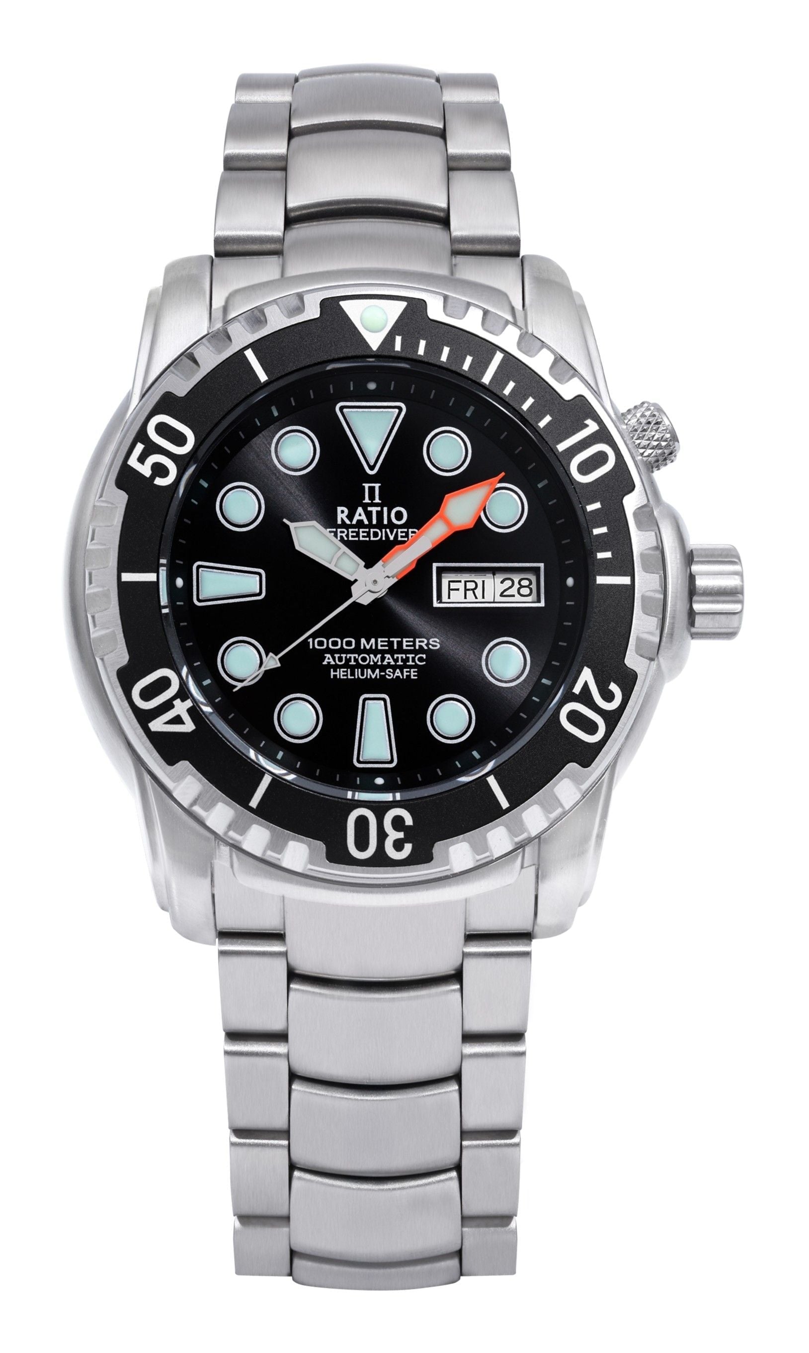 Ratio FreeDiver Helium - Safe 1000M Sapphire Automatic 1068HA96 - 34VA - BLK Men's Watch - Prestige Stones